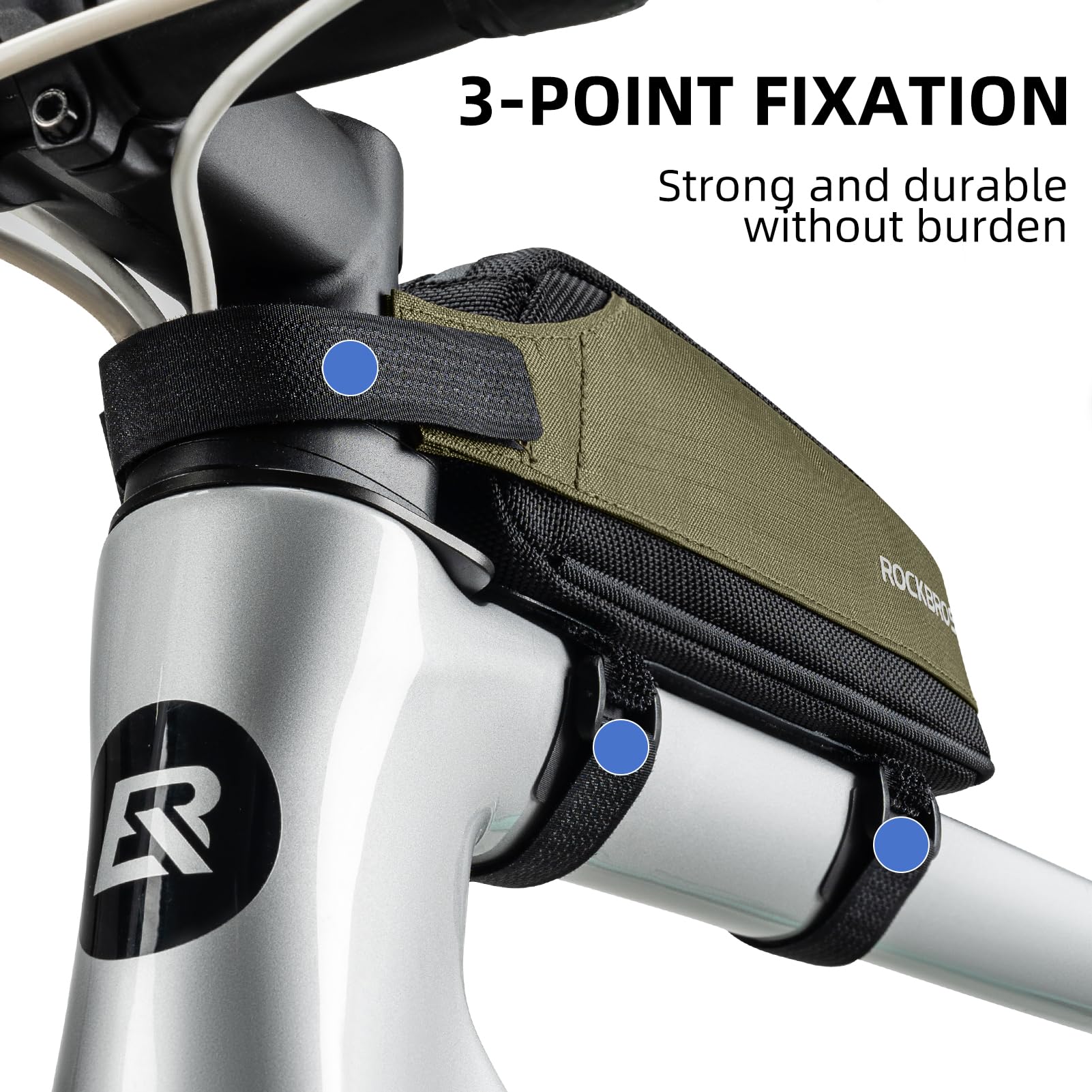 ROCKBROS Bike Frame Bag - Waterproof Top Tube & Triangle Storage Bag for Road, Gravel & Triathlon Bikes | Compact Aerodynamic Design for Cycling Accessories & Essentials