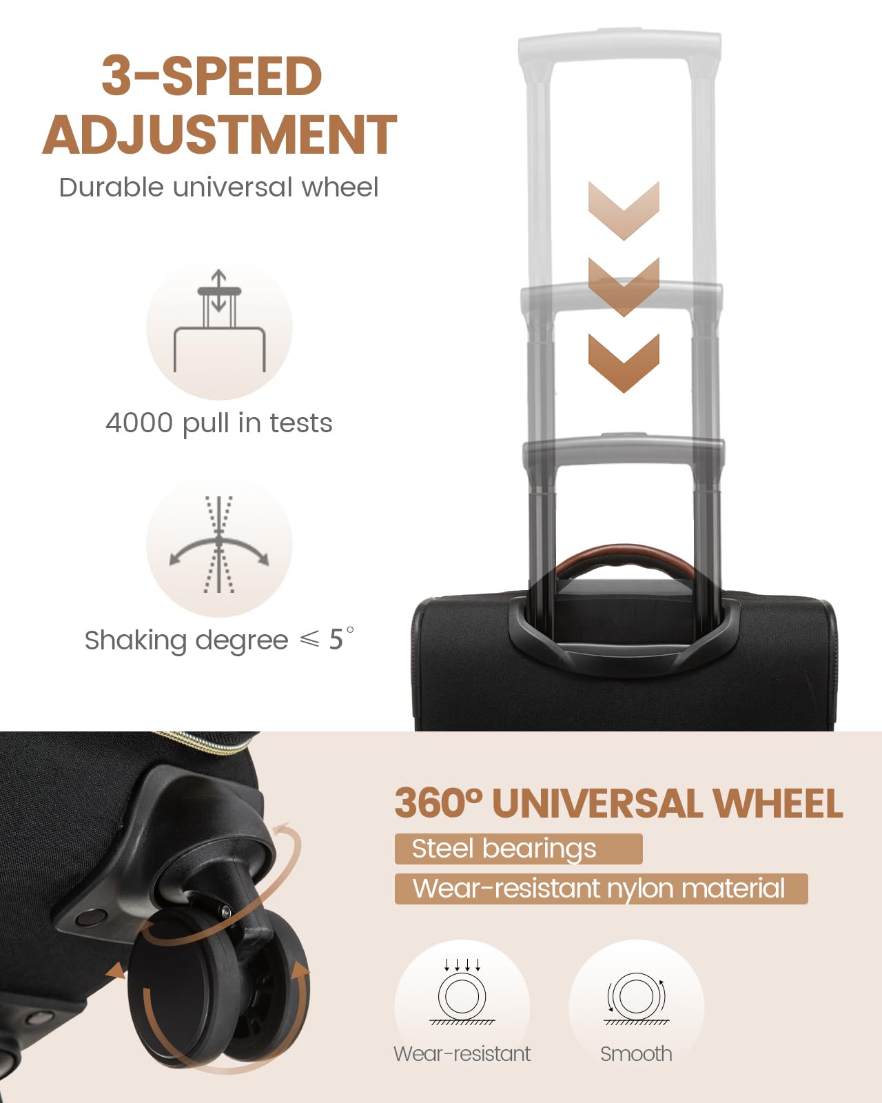 LOVEVOOK 16 Inch Underseat Carry On Luggage with Spinner Wheels - 18x14x8 Inches TSA Approved Water-Resistant Lightweight Travel Bag - Perfect for Airplane Personal Item, Business Trips & Weekend Getaways