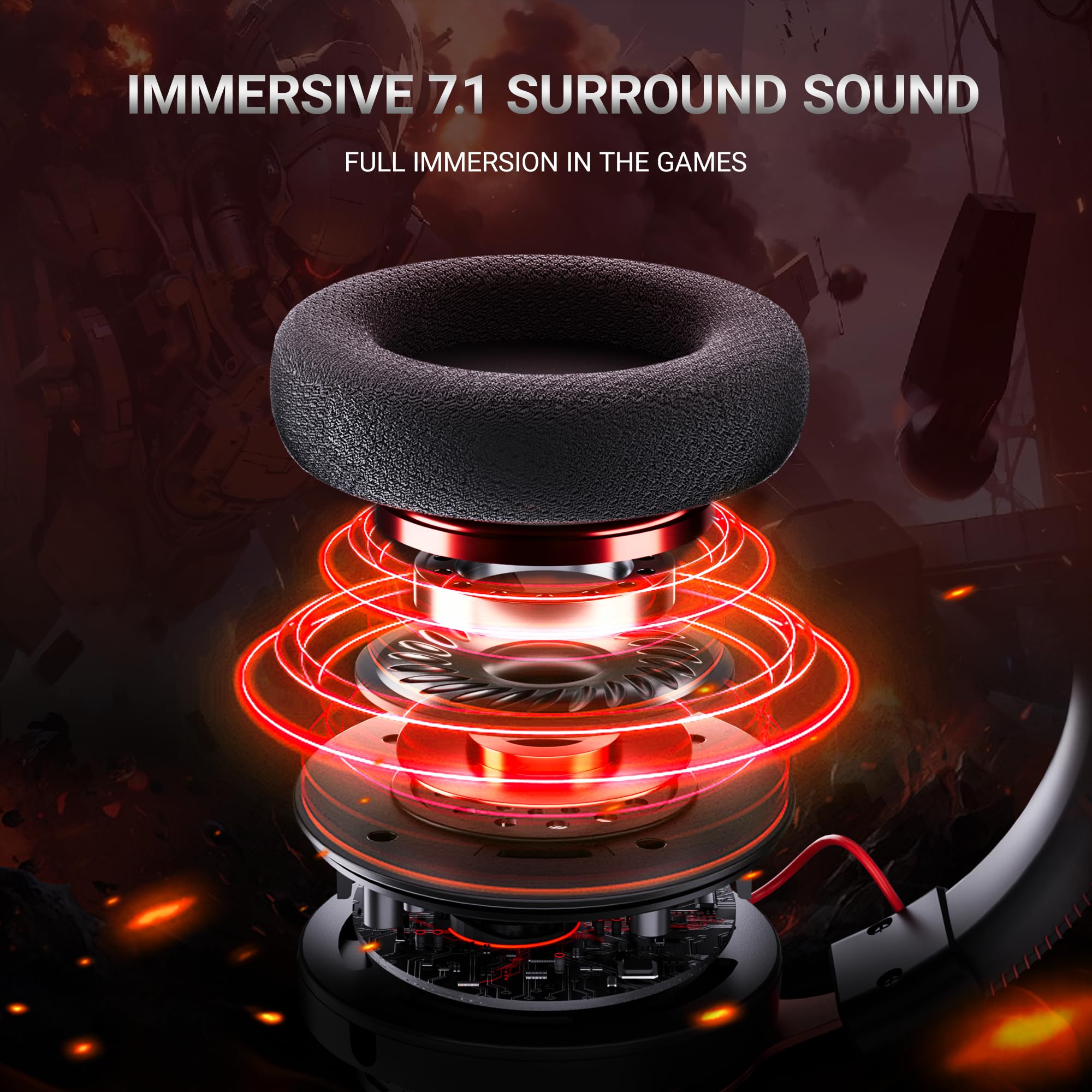 NUBWO Wireless Gaming Headset for PS5, PS4, PC - USB 2.4G Over-Ear Headphones with Noise Cancelling Mic, 50mm Drivers & 100H Battery Life | Perfect for Competitive Gaming & Long Sessions