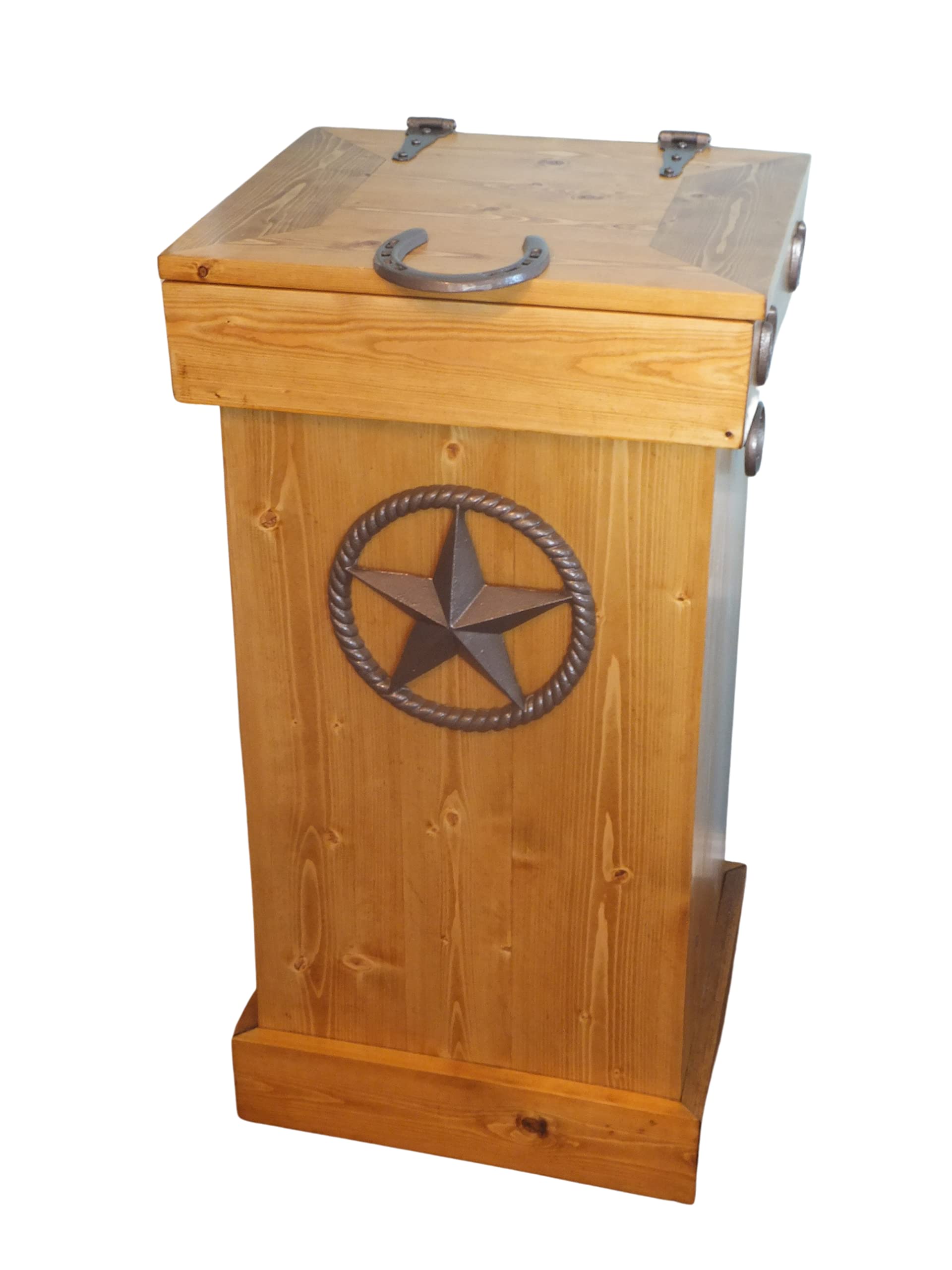 30 Gallon Wooden Trash Can - Rustic Outdoor Garbage Bin for Patio, Garden & Backyard Waste Disposal