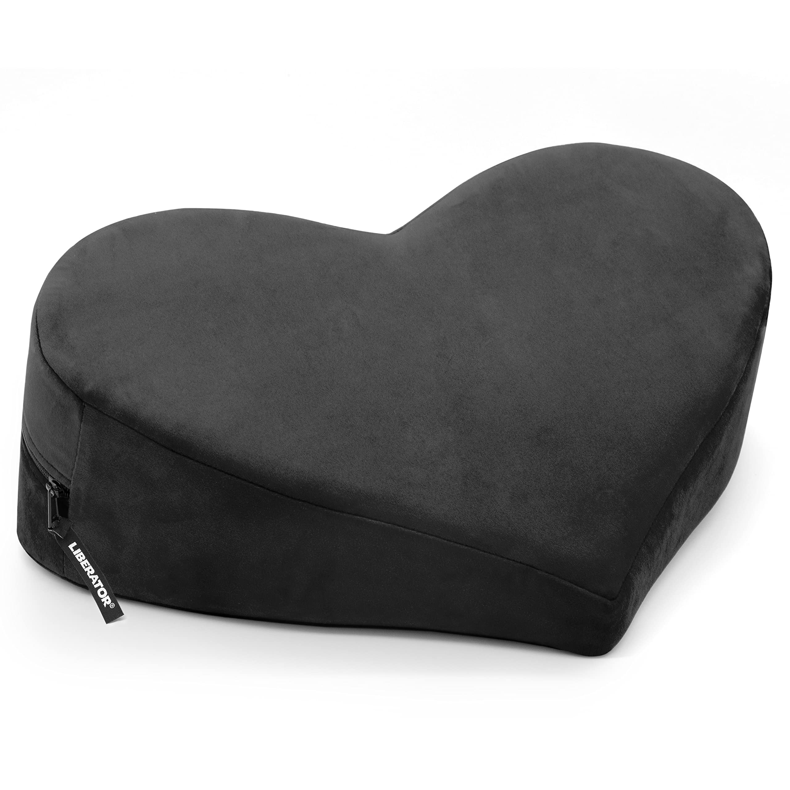 Liberator Heart Wedge Sensual Positioning Pillow - Microvelvet Black for Couples, Back Support & Intimate Comfort - Perfect for Bedroom, Massage & Relaxation