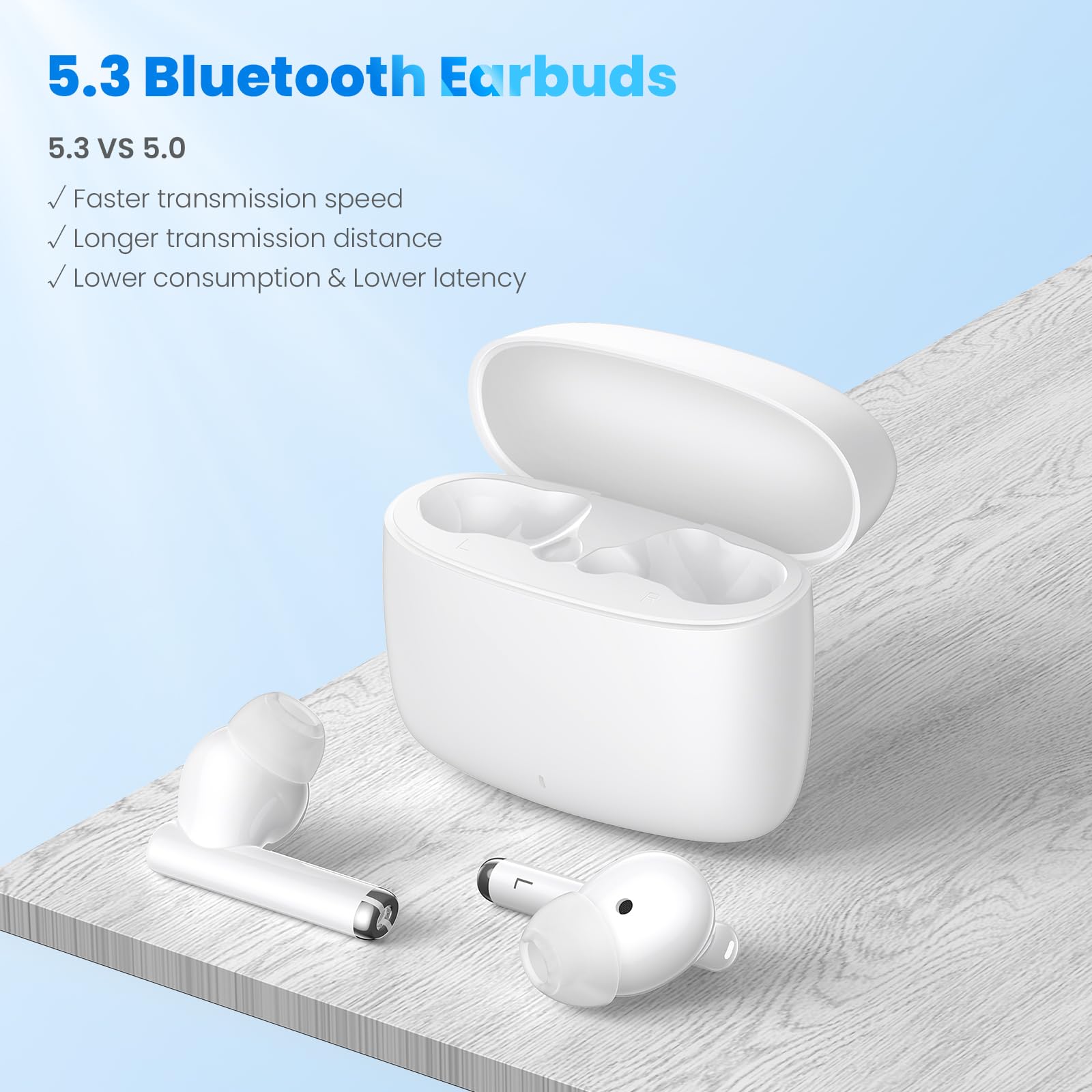 **Wireless Earbuds Bluetooth 5.3 with Noise Cancelling, HiFi Stereo & Touch Control - Compatible with Google Pixel 8/9 Pro/XL/Fold, iPhone 16/15 Pro Max/14, Galaxy S24 Ultra/S23/Fe/Flip 6 - Perfect for Workouts, Commuting & Gaming**