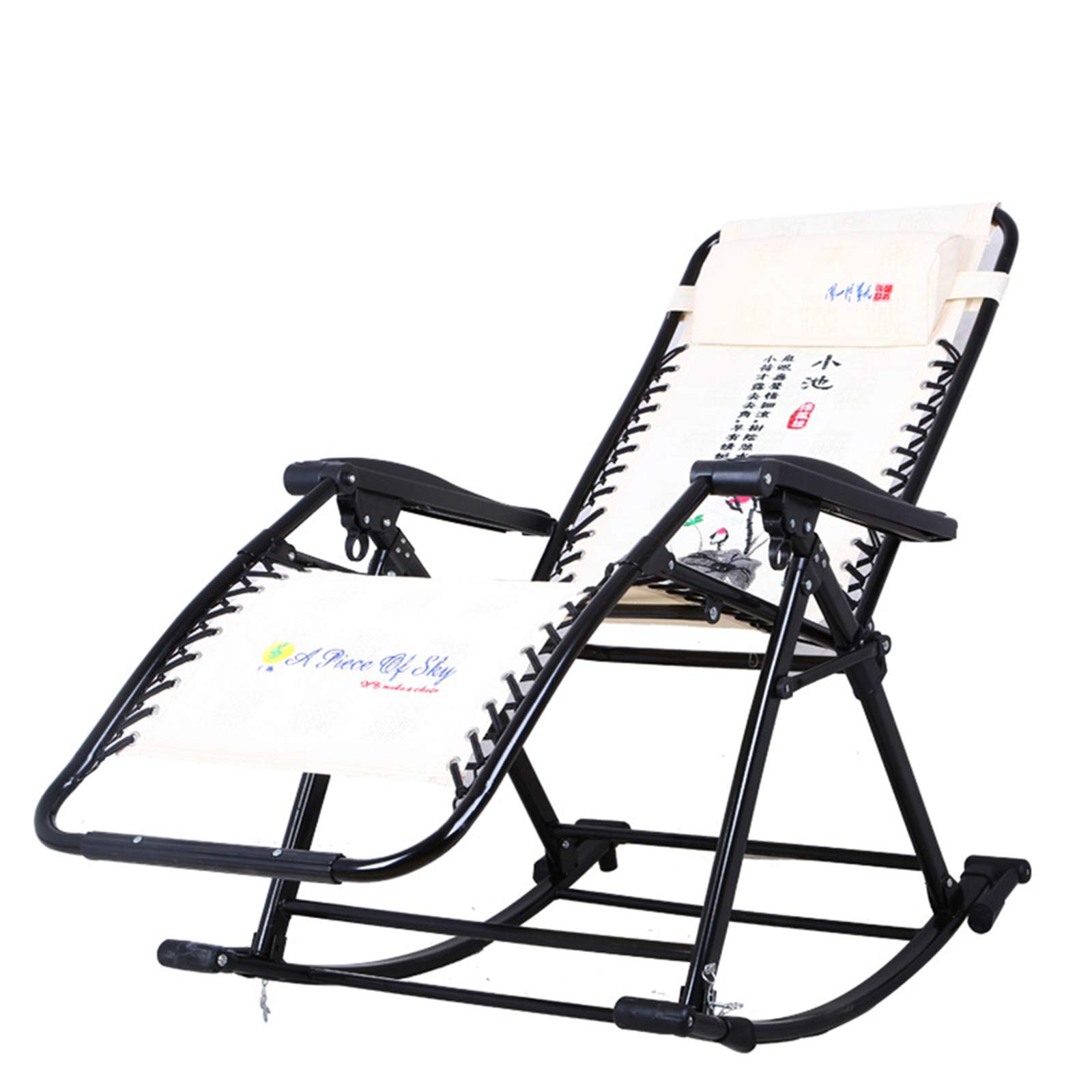 Portable Zero Gravity Reclining Chair - Adjustable Folding Rocking Lounge Chair for Outdoor, Beach, Patio, Pool, Garden & Camping - Perfect for Relaxing, Sunbathing and Backyard Lounging