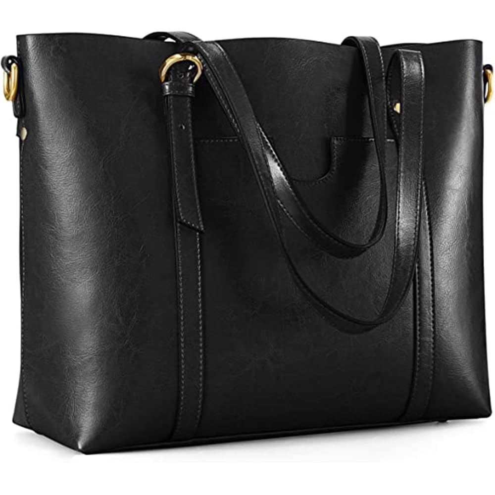 Genuine Leather Women's Tote Bag - Soft Vintage Shoulder Purse with Top Handle, Large Capacity Fashion Handbag for Work, Travel & Everyday Use