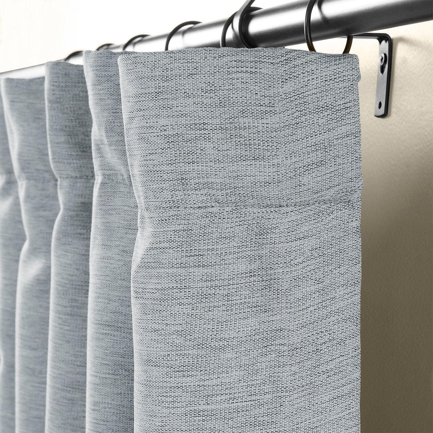 Gulf Blue Textured Bellino Blackout Curtains - Thermal Insulated Room Darkening Drapes for Bedroom, Living Room & Nursery - Noise Reducing & Energy Efficient Window Treatments