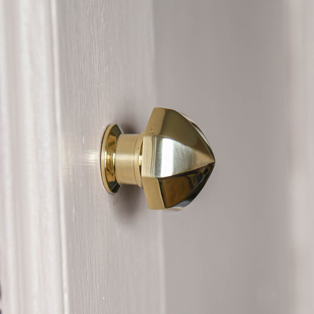 Polished Brass Octagonal Cabinet Knobs - Vintage Style Pointed Pulls for Drawers & Cabinets - Perfect for Kitchen, Bathroom & Furniture Hardware Upgrade