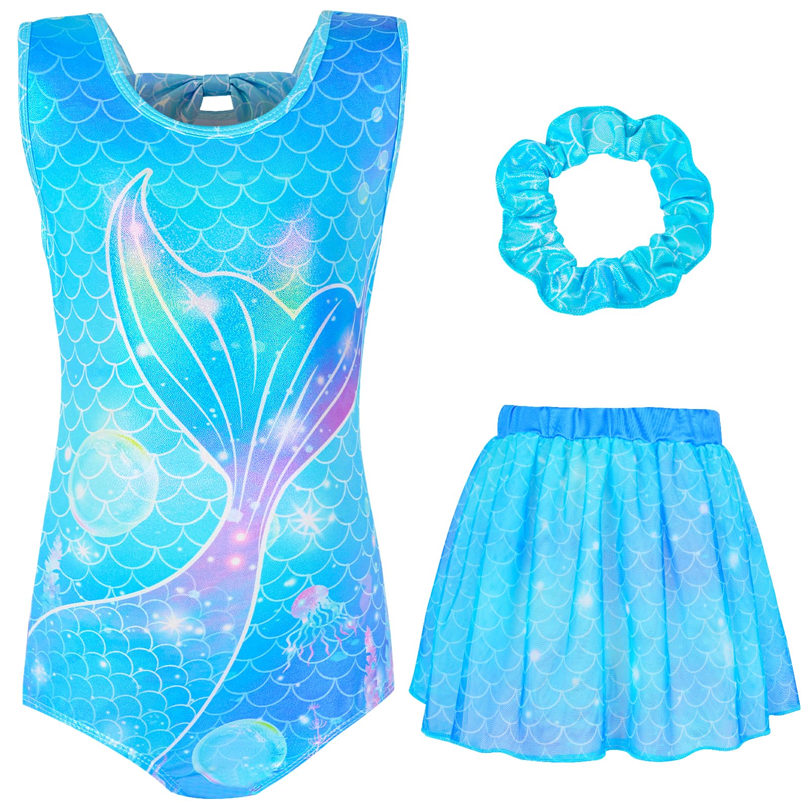 Sylfairy Girls Ballet Leotard with Removable Skirt - Dance Dress & Gymnastic Leotard for Ages 3-10 - Perfect for Ballet Class, Recitals & Dance Performances