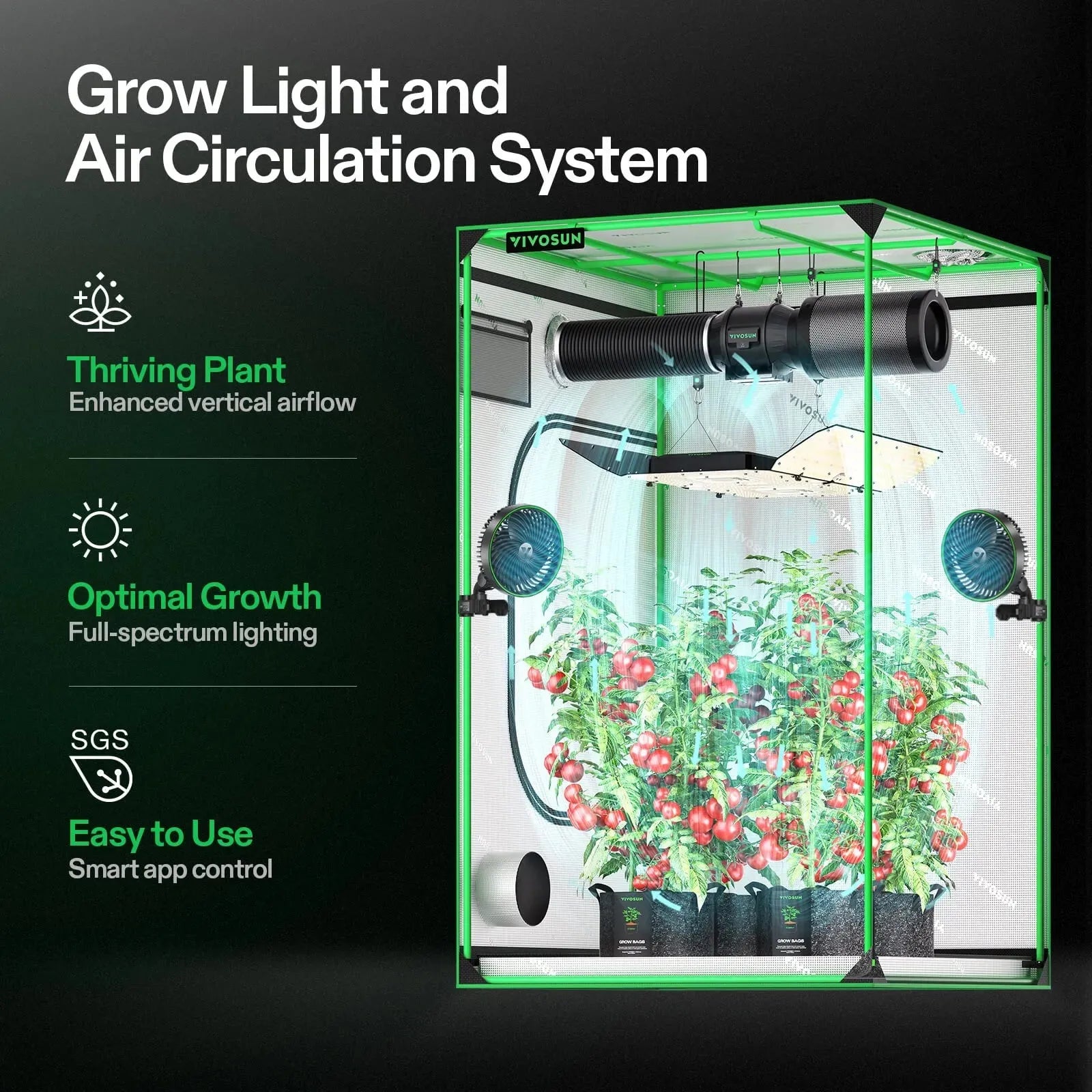 Vivosun AeroLight Wing AW400SE Full Spectrum LED Grow Light with GrowHub E42A - Indoor Plant Growing System for Hydroponics, Greenhouses & Home Gardens