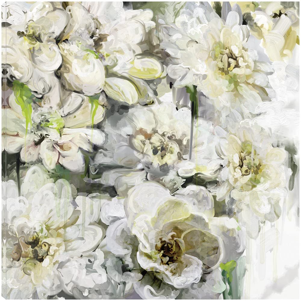 Greenhouse Blooms Fine Art Canvas - 37x37 Inch Wall Decor for Living Room, Bedroom, Office | Ready to Hang Floral Painting by Artist Studio Arts | Perfect for Home, Kitchen, Bathroom & Dining Room Decor
