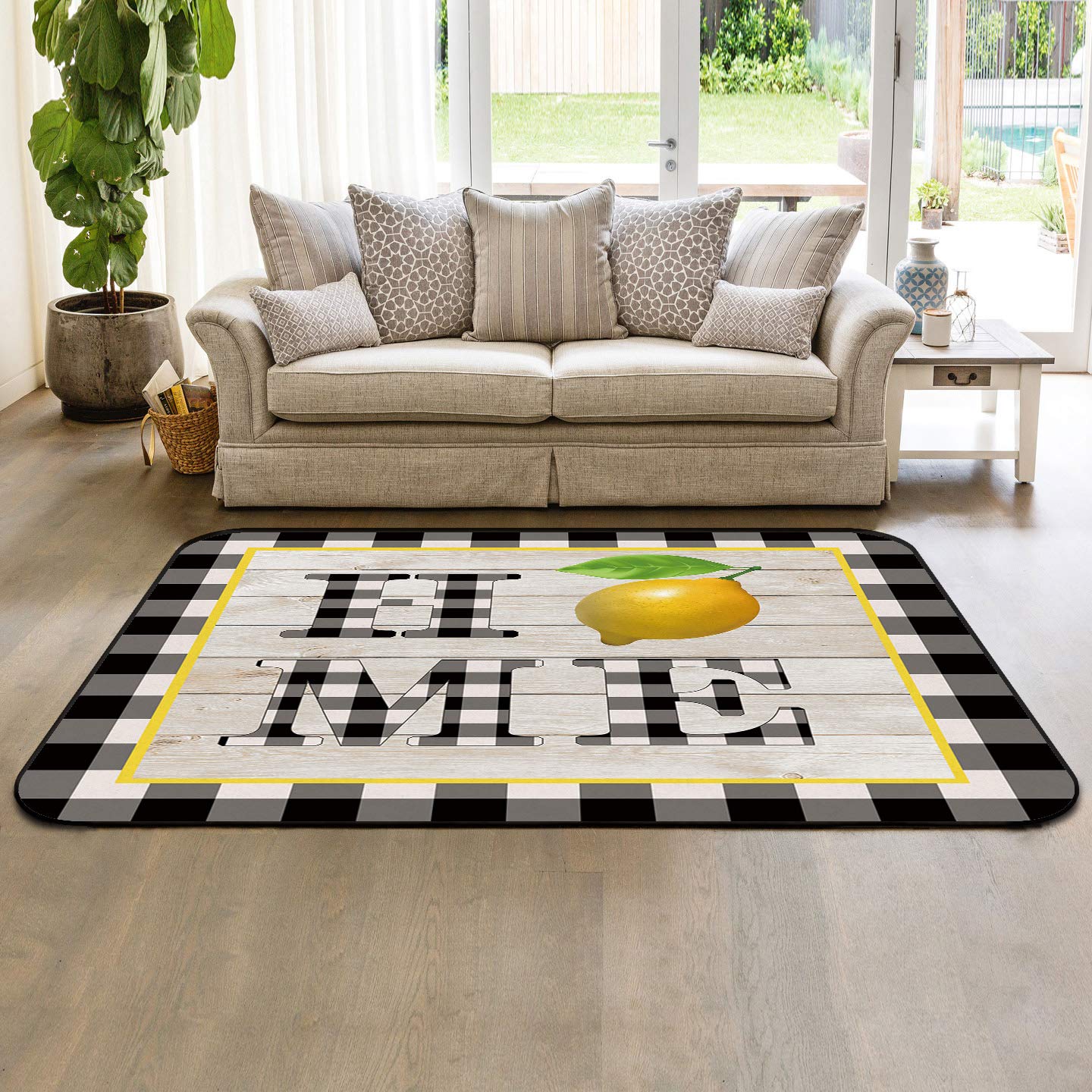 4'x6' Modern Checkered Area Rug - Soft Nursery Carpet for Kids Room, Living Room & Bedroom - Indoor/Outdoor Durable Floor Mat - Black & White Geometric Design - Perfect for Playrooms, Dorms and Home Decor
