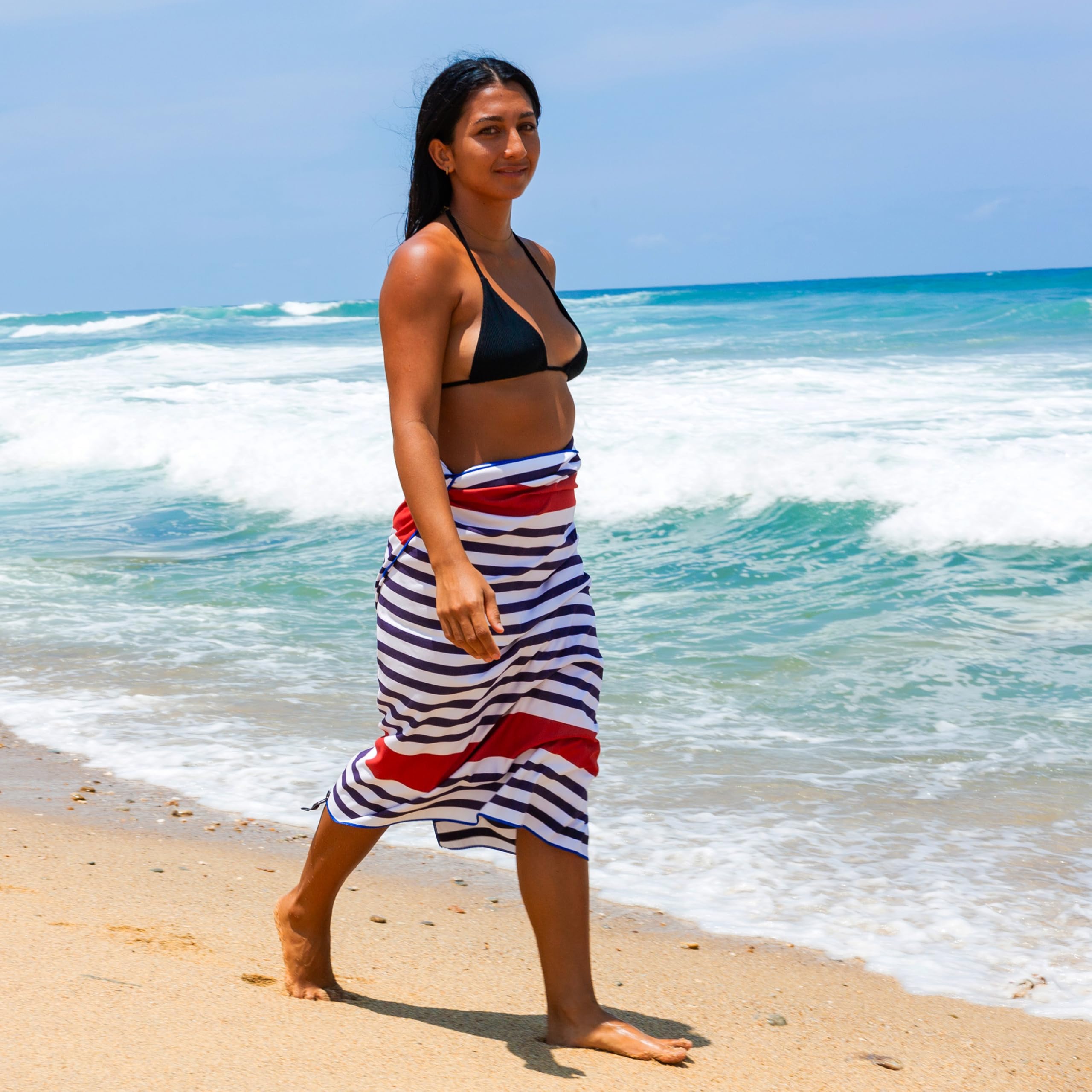 **Elite Trend XL Beach Towel - Extra Large 78x35 Inch Microfiber Towel with Carry Bag - Lightweight, Quick Dry, Sand Free - Perfect for Swimming, Pool, Beach, Camping, Yoga & Travel - Blue & Red**    *(Optimized for Google SEO with keywords like 