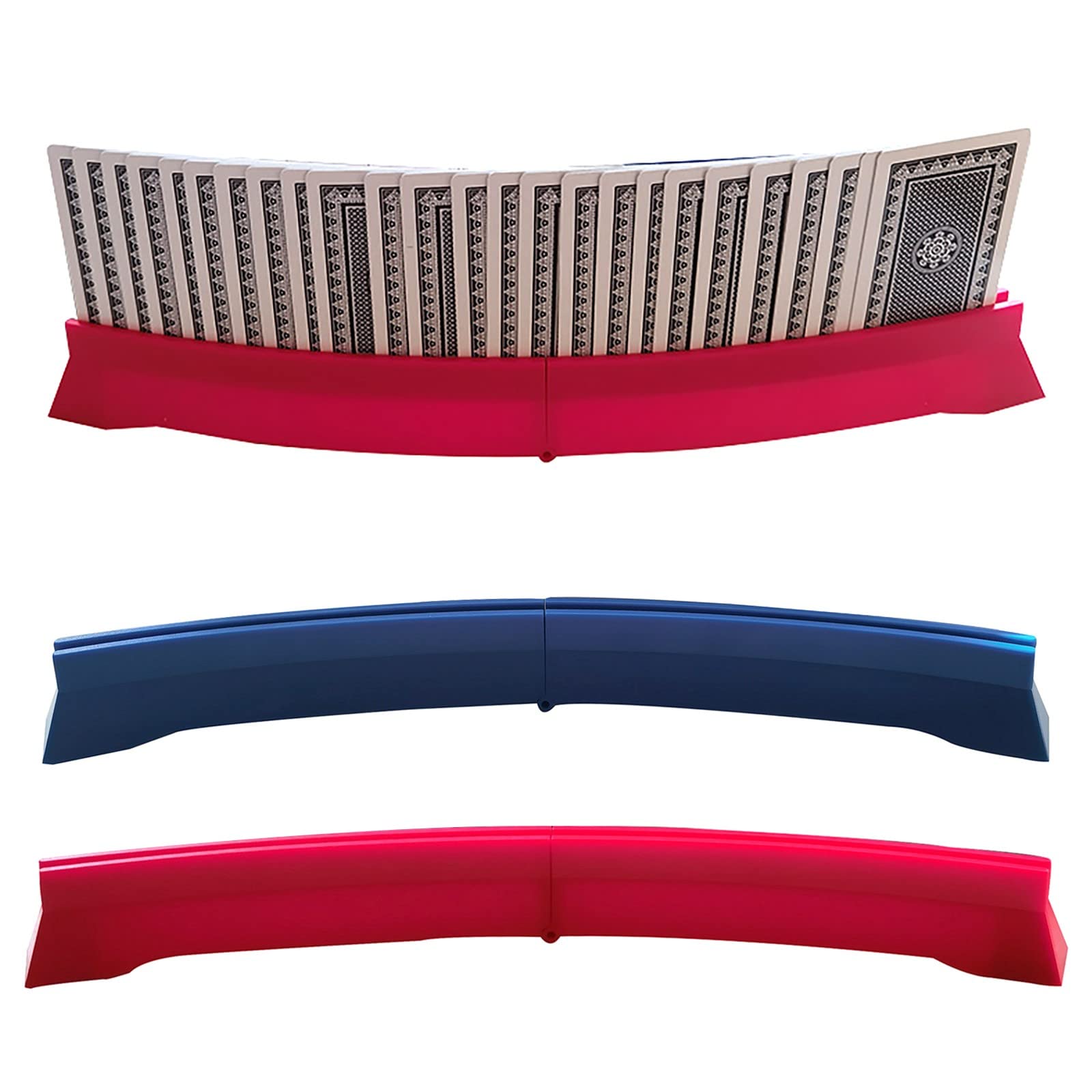 Foldable Plastic Card Holders for Kids & Seniors - 2 Pack (Blue, Red) - Hands-Free Gaming & Home Use