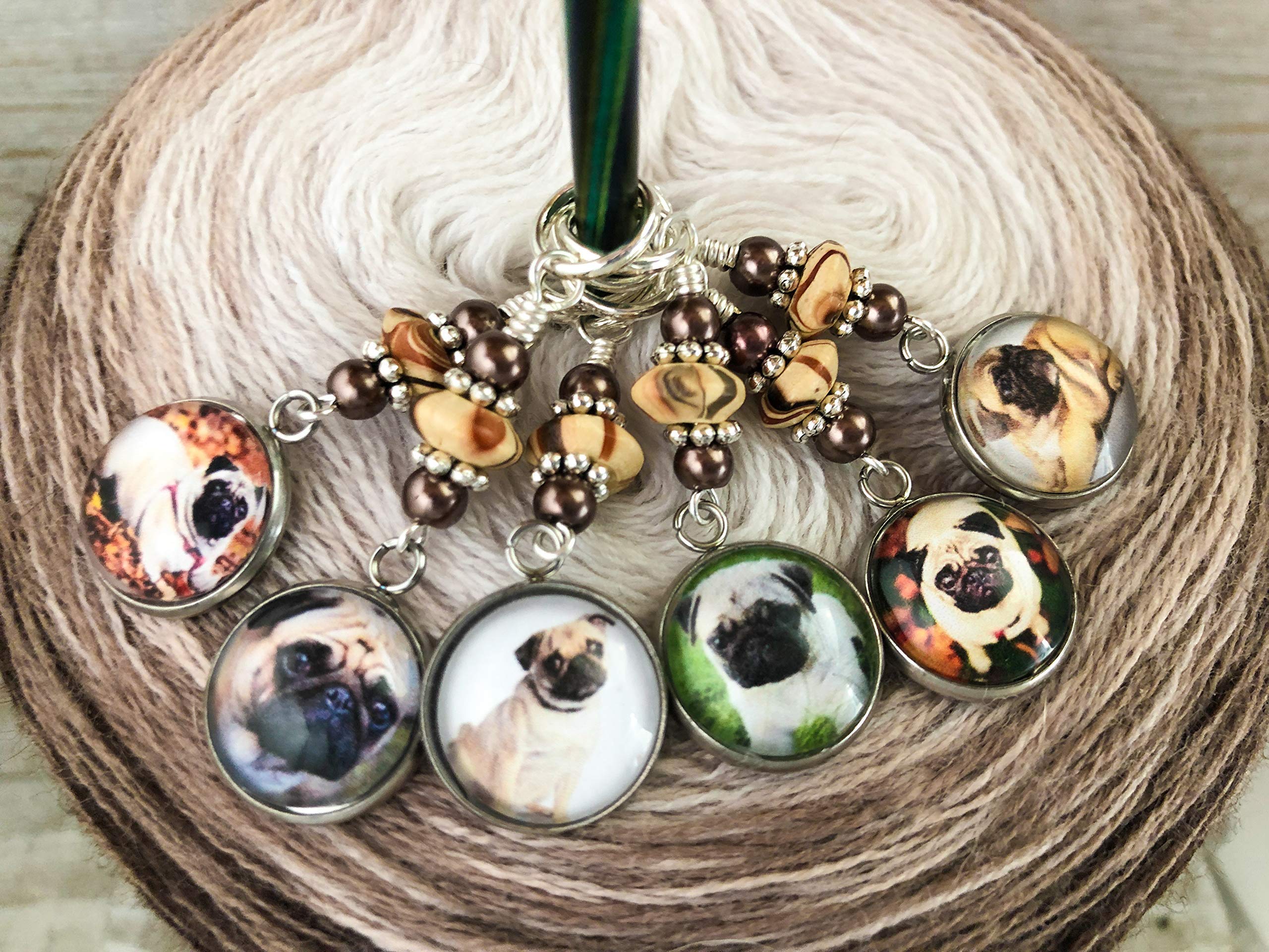 Pug Stitch Markers for Knitting & Crochet - Cute Dog-Themed Knitting Accessories - Perfect Gift for Knitters - Great for DIY Projects & Handmade Gifts