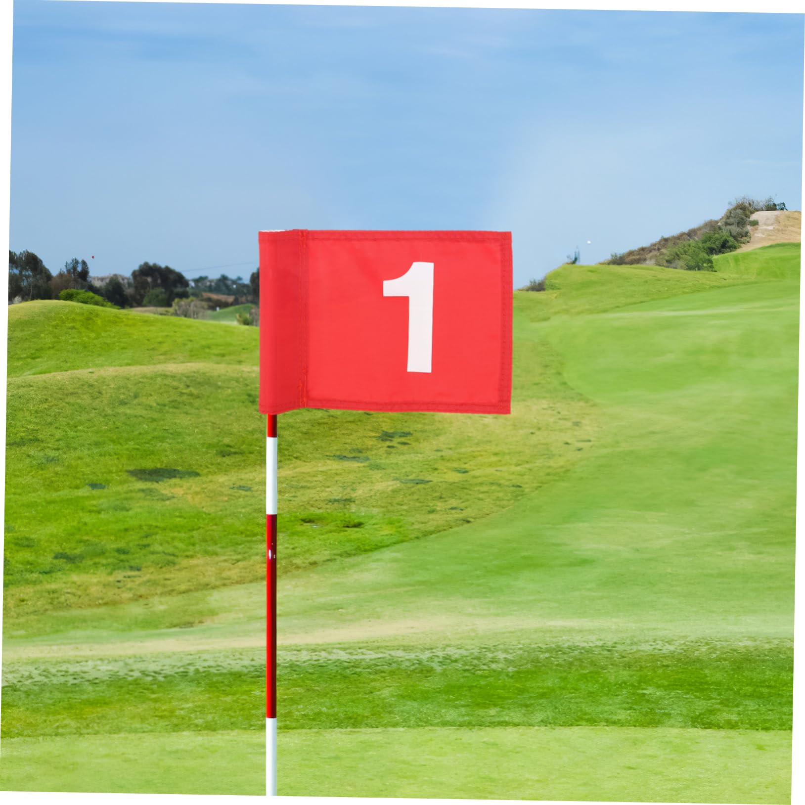 Happyyami 3-Piece Golf Training Set - Small Putting Green Flags, Golf Ball Markers & Oversized Nylon Accessories for Backyard Practice & Driving Range | Perfect for Home, Yard & Professional Golf Course Training