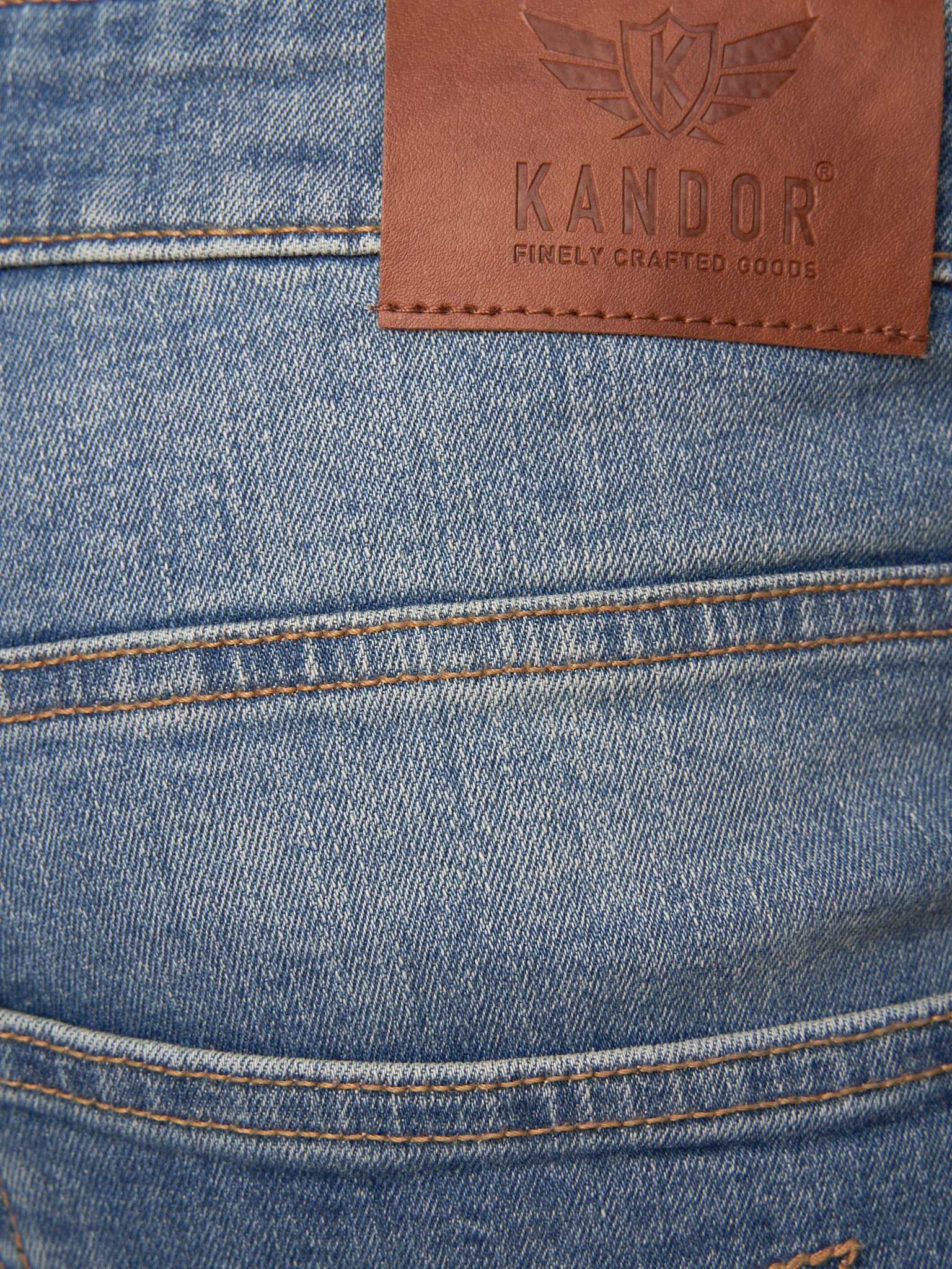 **Kandor Men's Stretch Denim Jeans - Regular Fit Straight Leg Cotton Pants for Men | Classic Black, Dark Blue, Mid Blue & Light Blue Washes | Casual, Work & Everyday Wear**