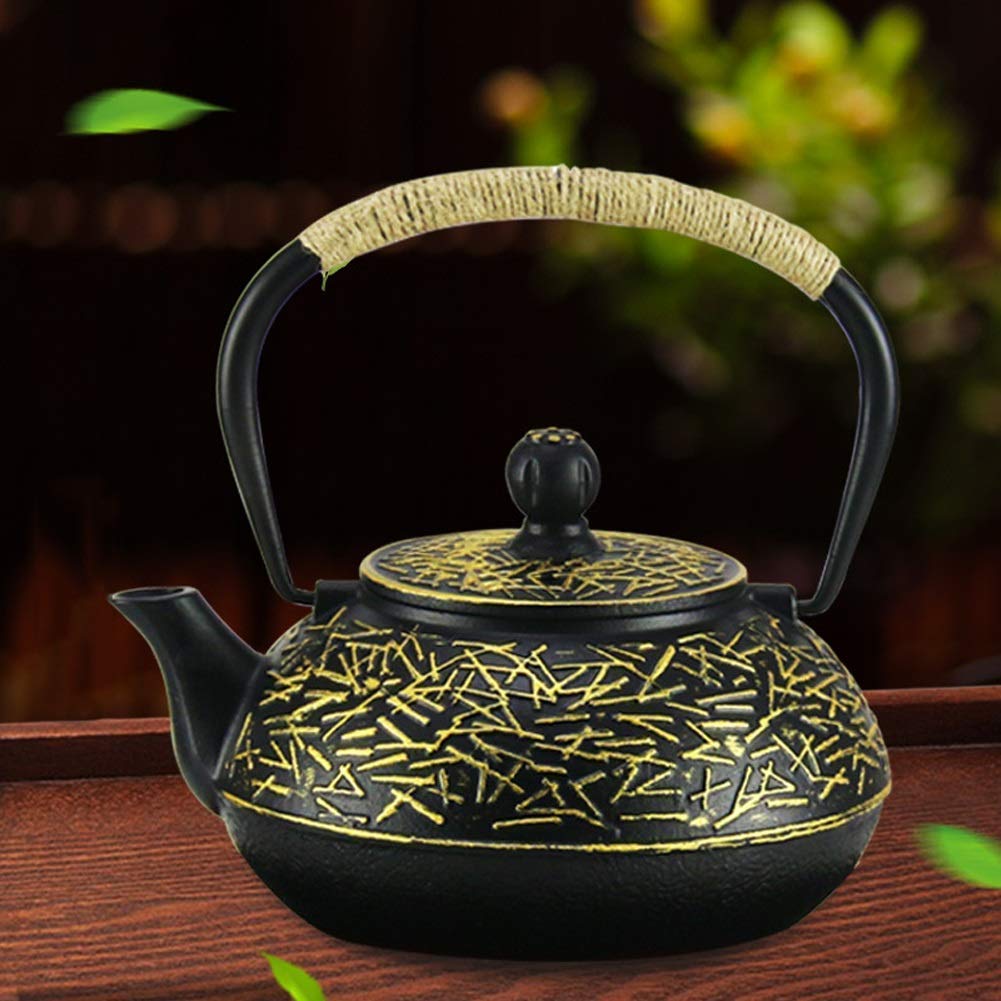 Premium Japanese Cast Iron Teapot with Removable Stainless Steel Filter - 800ml Green Ceramic Tetsubin Kettle for Loose Leaf Tea | Healthy Tea Brewing | Perfect Gift for Tea Lovers | Ideal for Home, Office & Tea Ceremonies