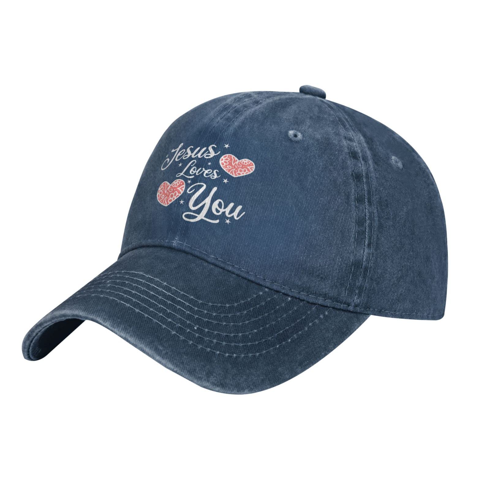 Jesus Loves You Cowboy Hat - Baseball Cap for Women & Men - Sun Hat & Dad Hat - Adjustable Trucker Hat in Black - Perfect for Outdoor Activities, Church, Rodeo & Country Events