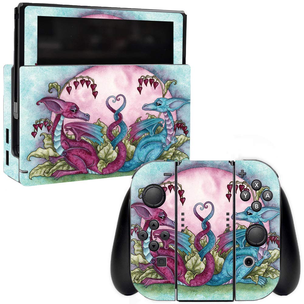 MightySkins Vinyl Decal Wrap Cover for Nintendo Switch - Love Dragons Design | Protective & Durable Skin | Easy to Apply & Remove | Made in USA | Perfect for Gaming Protection & Customization