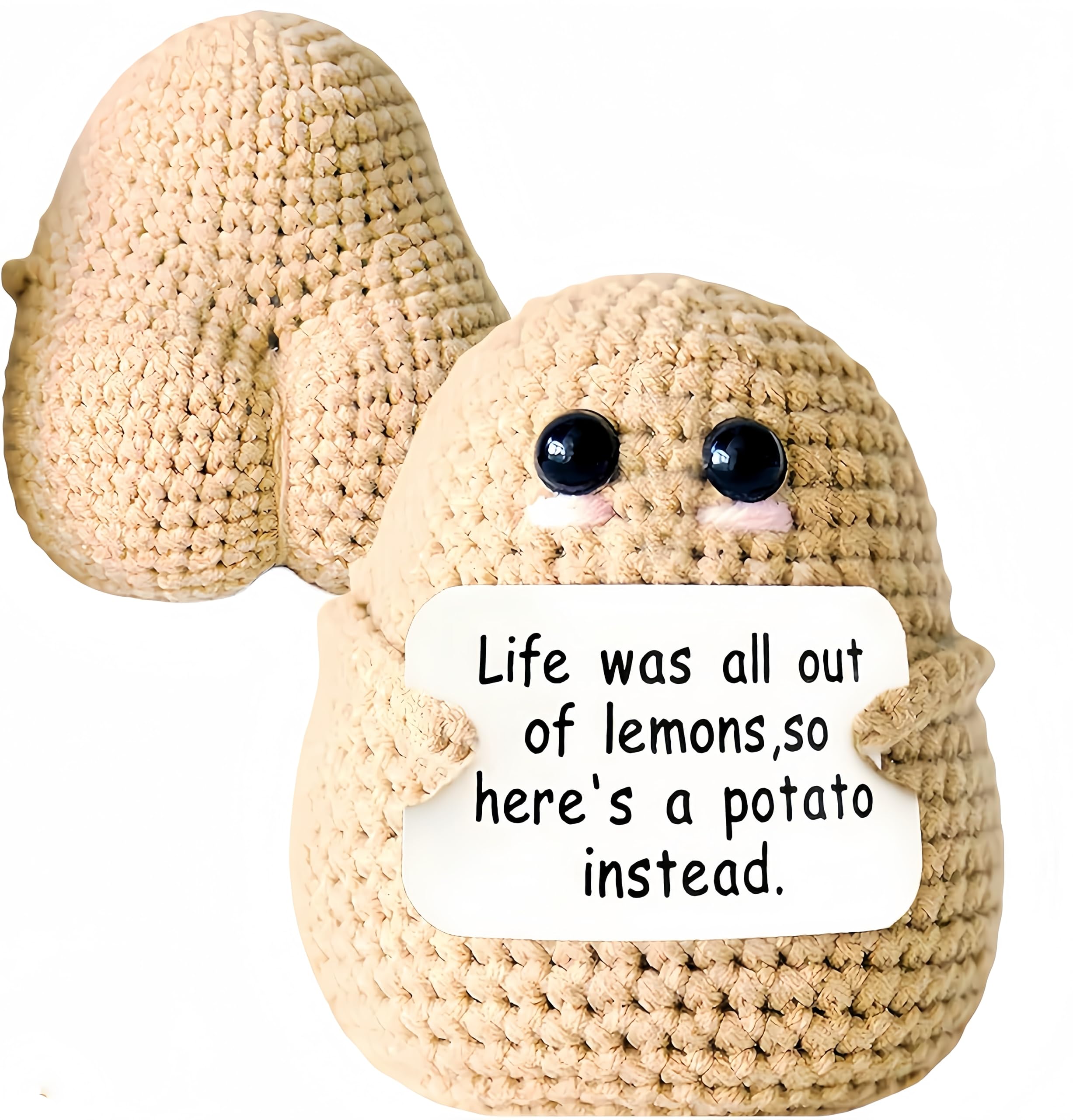 Crochet Potato Knitting Kit - DIY Emotional Support Desk Decor, Cute Home Decoration for Stress Relief & Office Display
