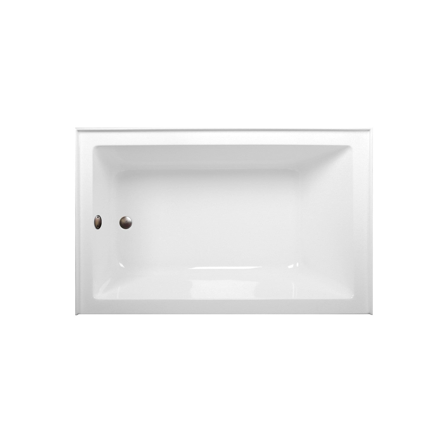 Aqua Eden 60 Inch Acrylic Rectangular 3-Wall Alcove Bathtub Combo with Waste & Overflow Drain - Glossy White/Oil Rubbed Bronze (Left Hand Drain) | Perfect for Modern Bathroom Renovations & Spa-Like Retreats