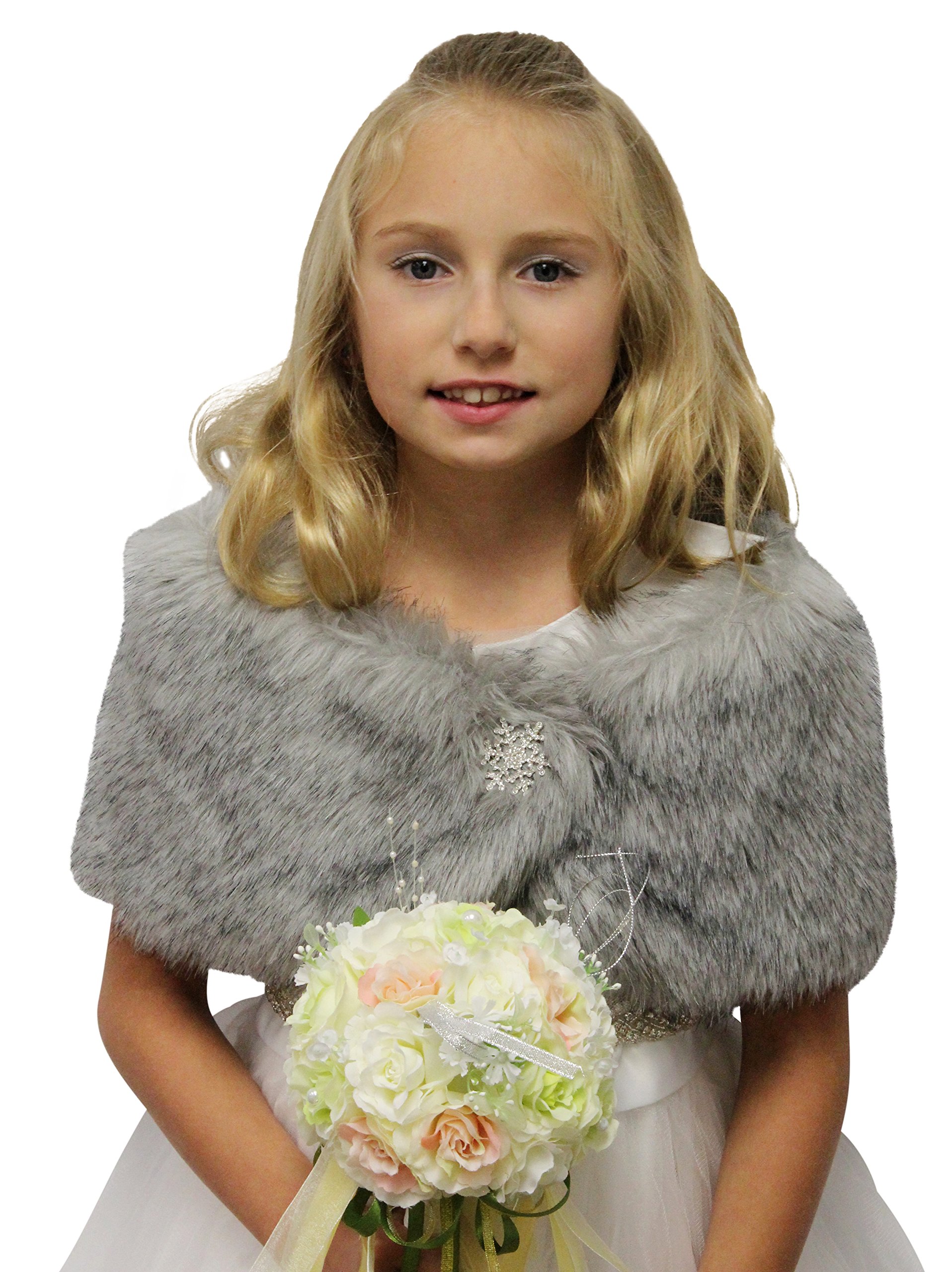 Luxury Faux Fur Wedding Shawl for Flower Girls - Soft & Elegant Bridal Accessory for Winter Weddings & Special Occasions