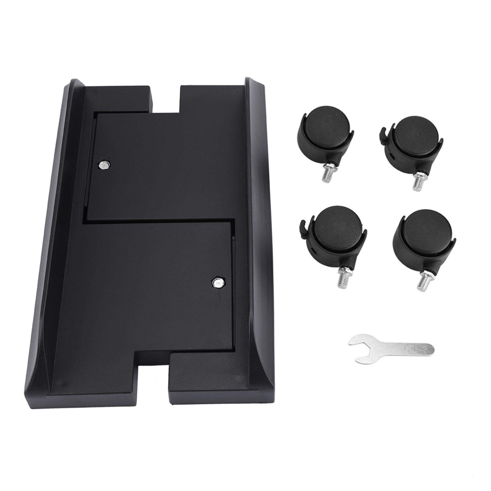 Kuuleyn Removable Computer Case Holder Stand Bracket - Desktop PC Mainframe Storage Rack with Brake (Black) | Perfect for Gaming Setup, Office Workstation & Home Computer Organization