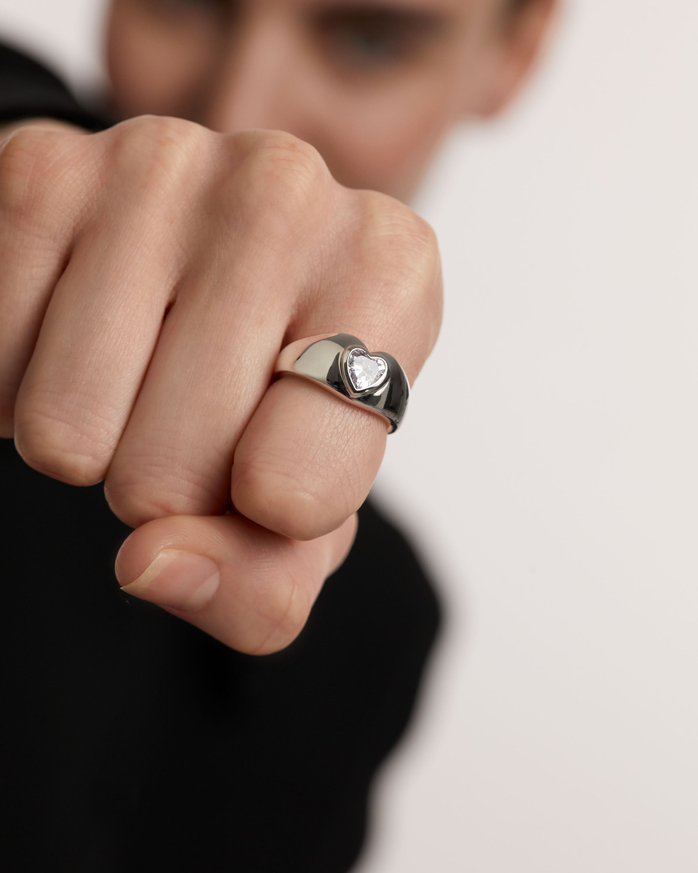 Bright Heart Silver Ring for Women - Elegant Sterling Silver Jewelry Gift for Her - Perfect for Valentine's Day, Anniversary & Special Occasions