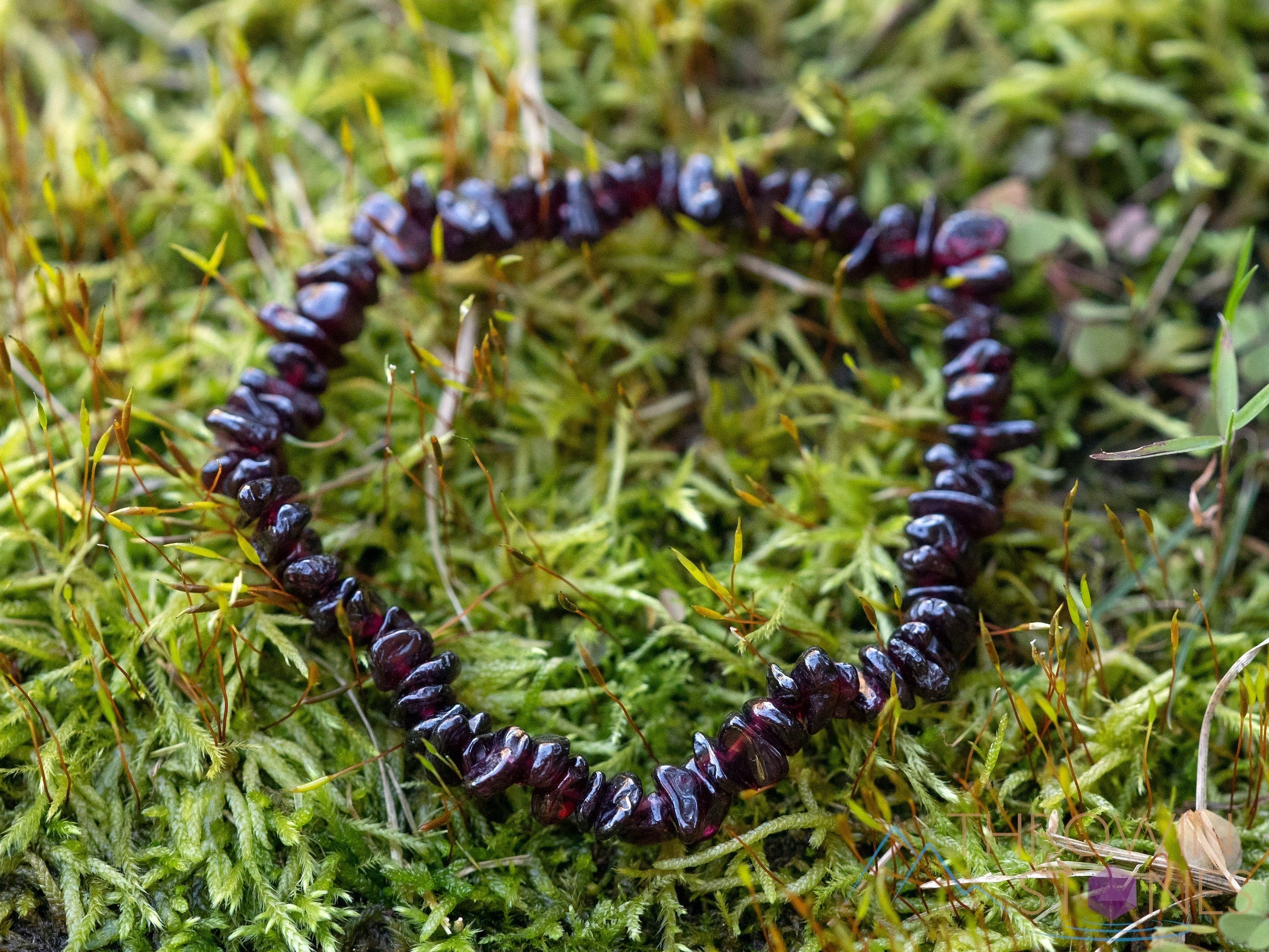 Dark Garnet Crystal Bracelet - Chip Beads Birthstone Jewelry | Handmade Healing Beaded Bracelet for Women (E1769) | Perfect for Meditation, Energy Healing & Spiritual Gifts