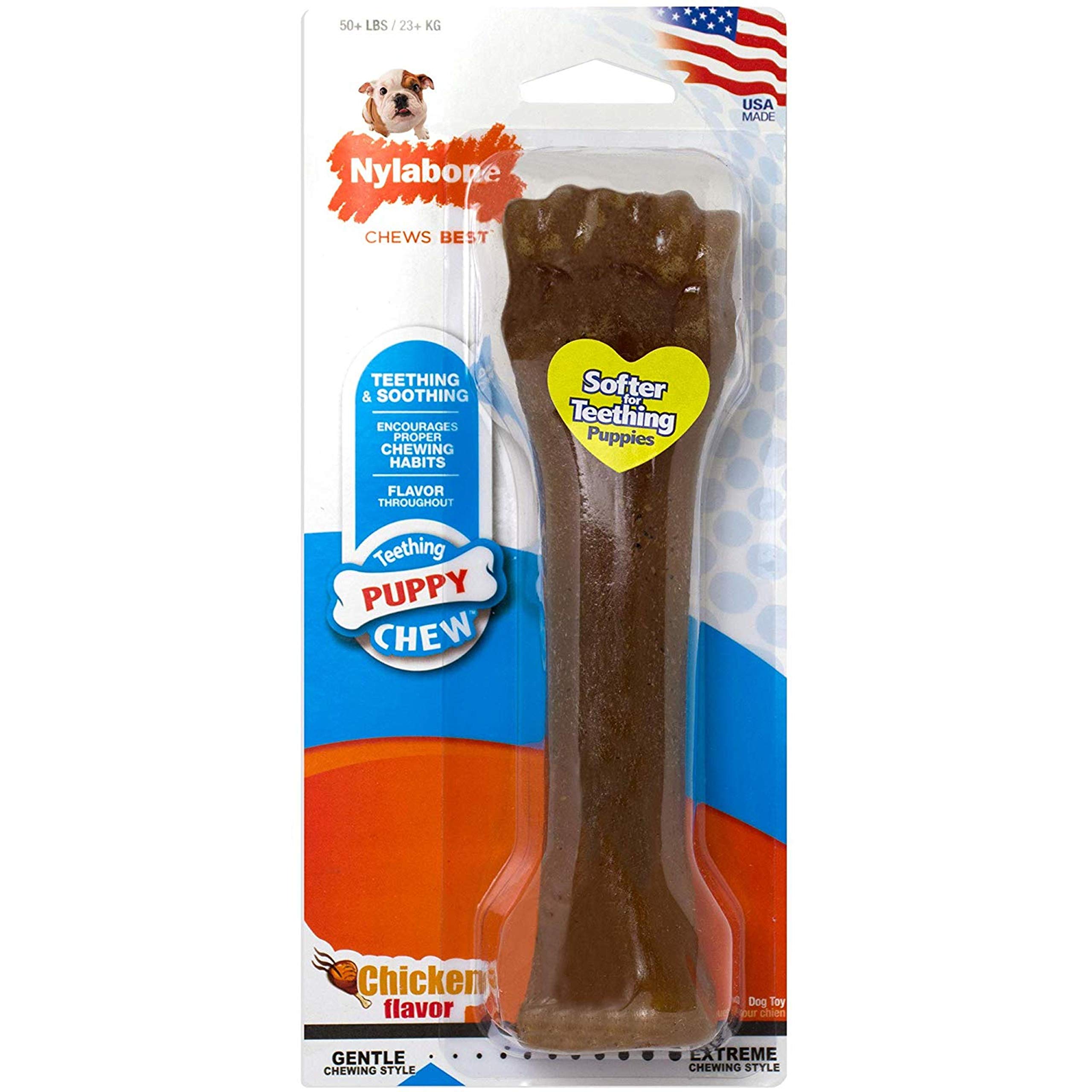 Nylabone Puppy Teething Chew Toy for Small Dogs - Soothing Relief for Teething Puppies, Dental Health & Playtime Fun