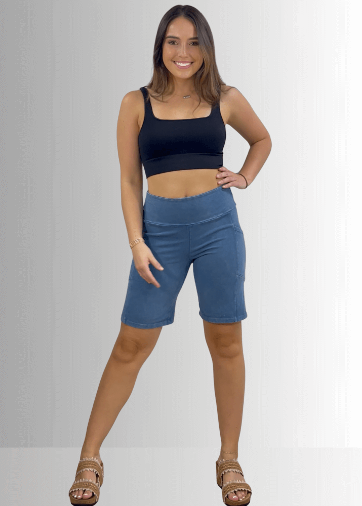 Perfect Fit Hybrid Cotton Shorts Dark Denim - Comfortable Stretch Casual Shorts for Men | Ideal for Summer, Gym, and Outdoor Activities