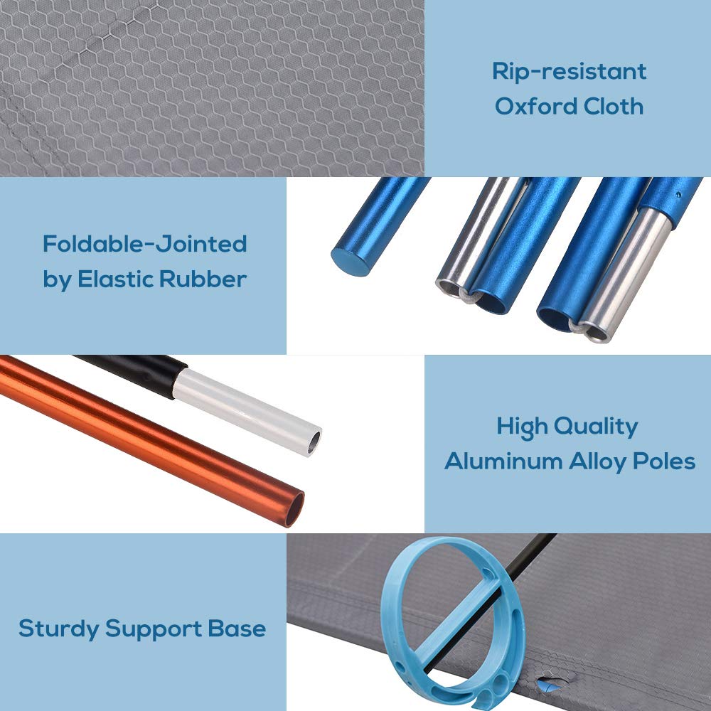 Lixada Ultralight Folding Camping Cot - Portable Aluminum Alloy Travel Bed for Outdoor Adventures, Hiking, Backpacking & Mountaineering - Compact Tent Cot for Camping Trips & Emergency Preparedness