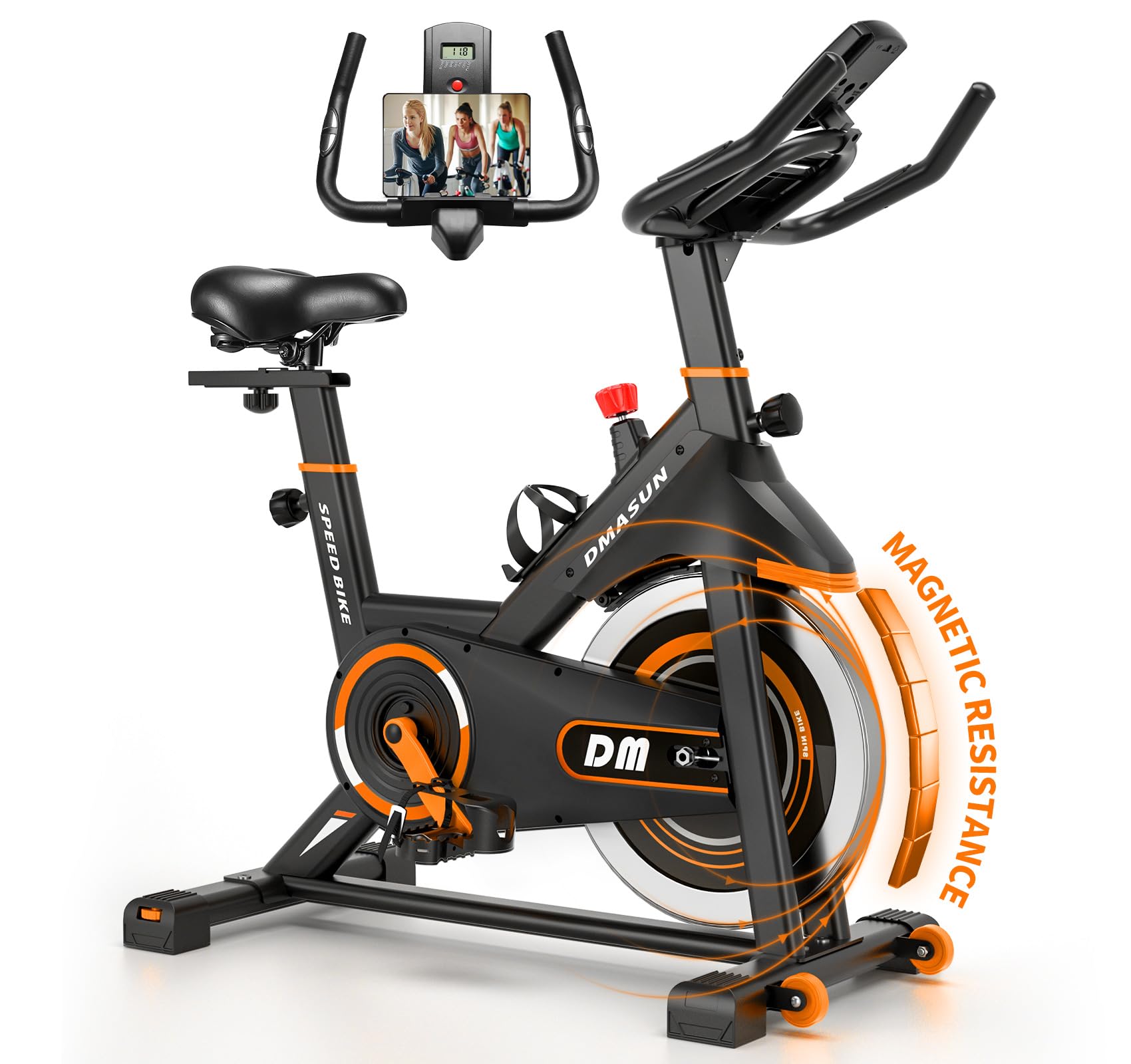 DMASUN Magnetic Resistance Exercise Bike for Home Gym - Indoor Cycling Bike with Comfortable Seat Cushion & Digital Pulse Display - Perfect for Cardio Workouts, Weight Loss & Home Fitness Training