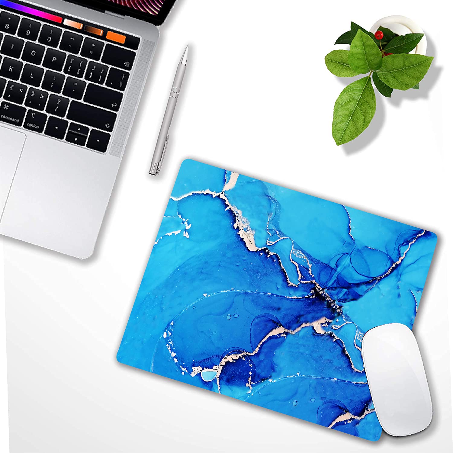 IMAYONDIA Ocean Blue Marble Mouse Pad - Non-Slip Rubber Base Gaming Mousepad for Laptop & PC - Stylish Desk Accessory for Office, Work & Home Use