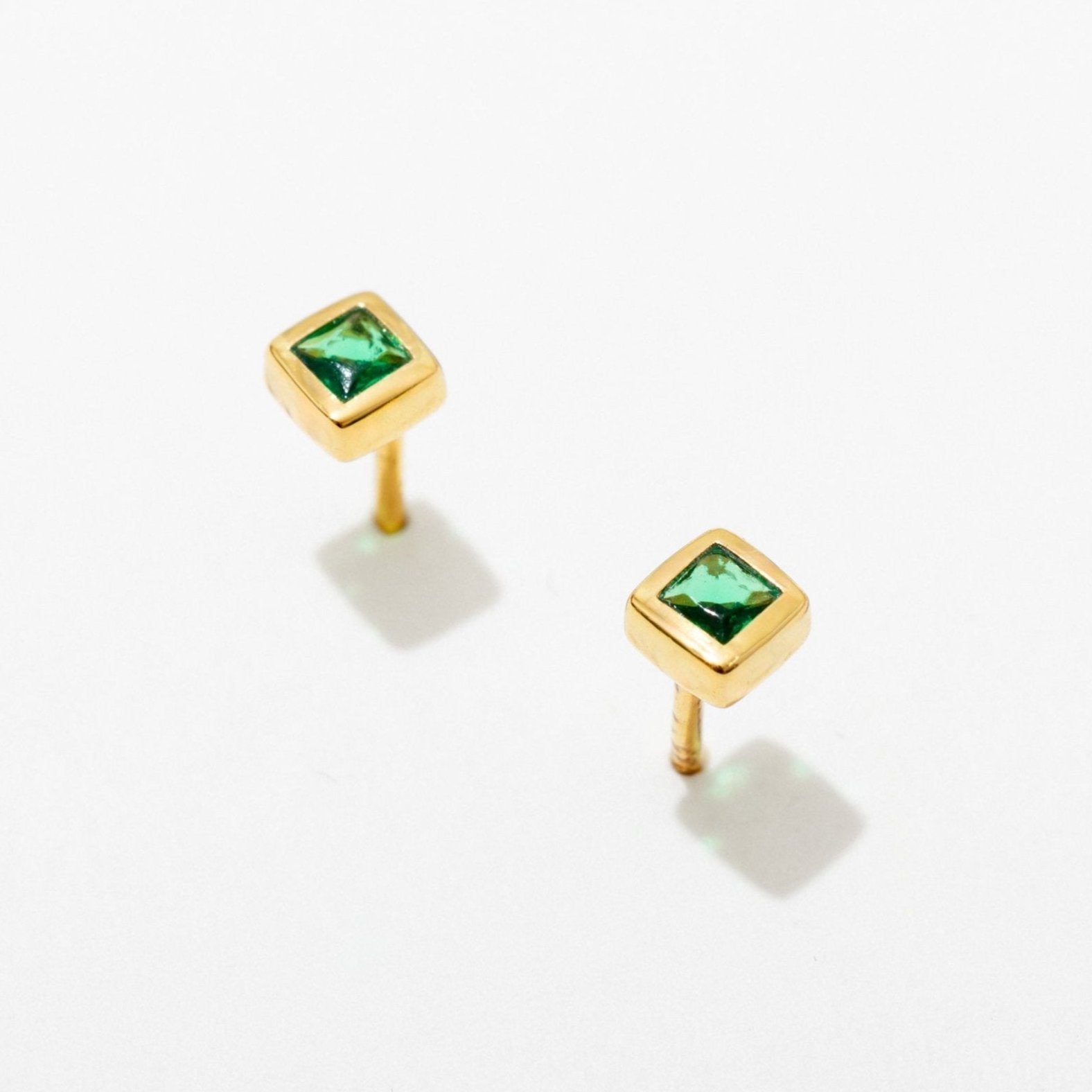 Square Bezel Stud Earrings for Women - Minimalist Cubic Zirconia CZ Studs - Hypoallergenic Stainless Steel Jewelry - Perfect for Everyday Wear, Work & Special Occasions