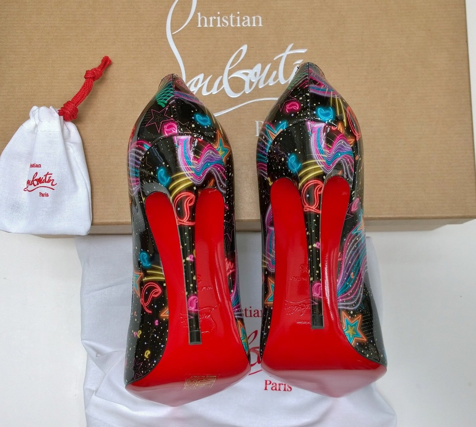 Christian Louboutin Hot Chick 100mm Patent Leather Starlight High Heels - Perfect for Evening Parties, Red Carpet Events & Special Occasions