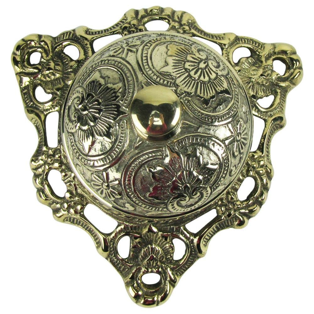 Antique Victorian Style Polished Brass Hotel Counter Desk Call Bell - Vintage Service Ring for Reception, Concierge & Customer Service Counters