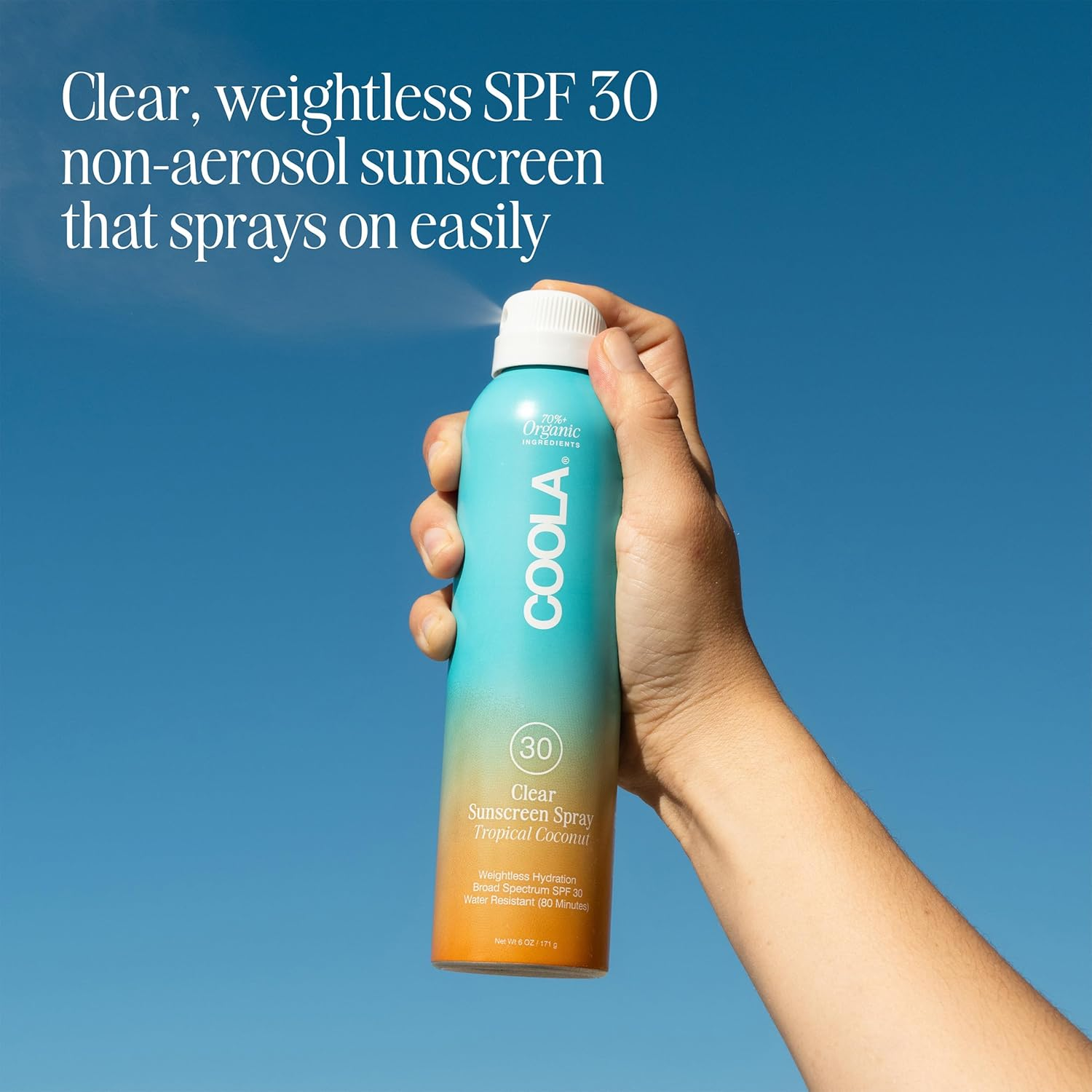 COOLA Classic Body Organic Sunscreen Spray SPF 30 - Broad Spectrum UVA/UVB Protection, Water Resistant, Reef Safe, Vegan & Cruelty-Free - Perfect for Beach, Pool & Outdoor Activities