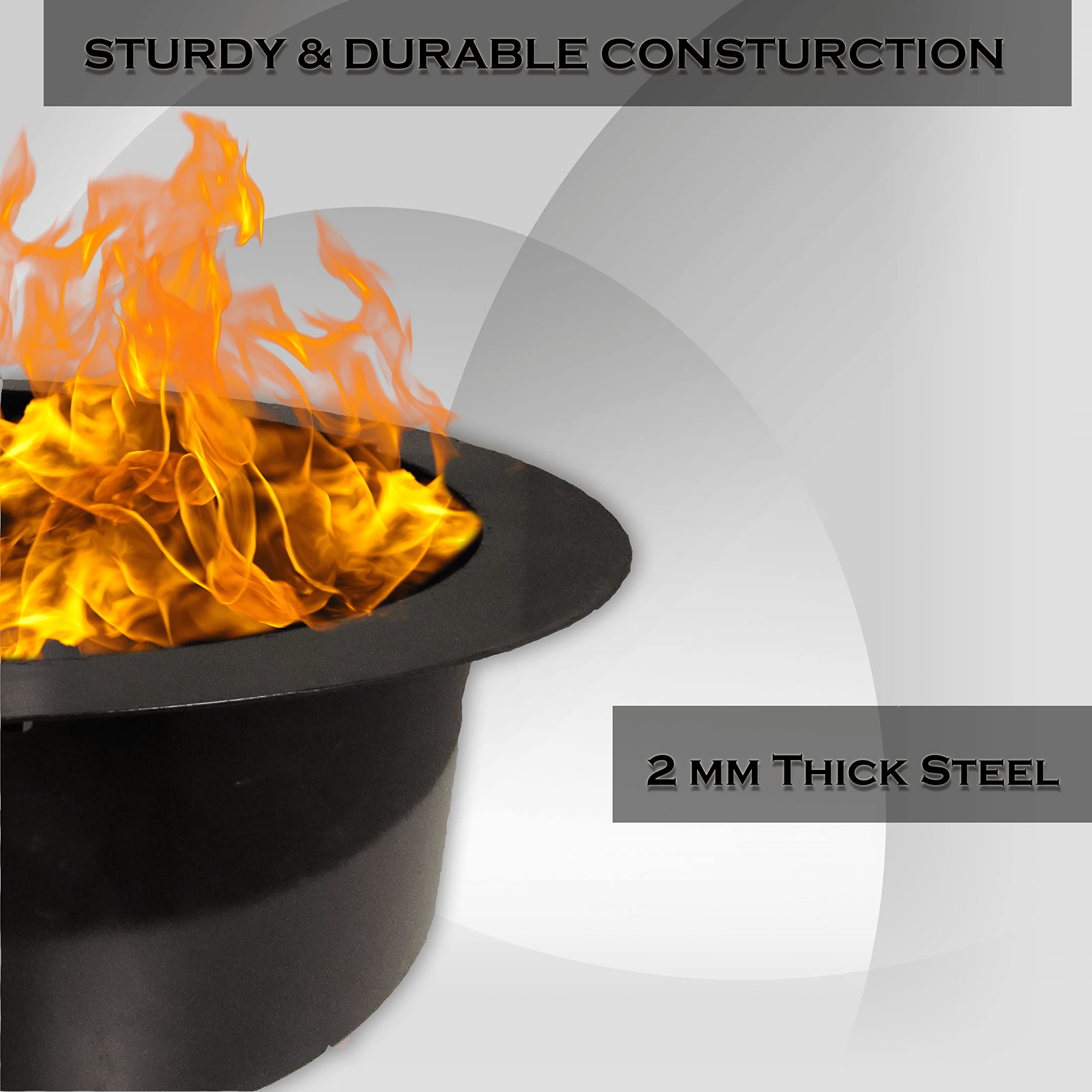 SIMOND STORE 42 Inch Round Outdoor Fire Pit Ring - Heavy Duty Portable Fire Ring for Camping, Bonfire & Backyard (36 Inch Inside Diameter) | Wood Burning Fireplace Accessories for Patio, Garden & Outdoor Gatherings