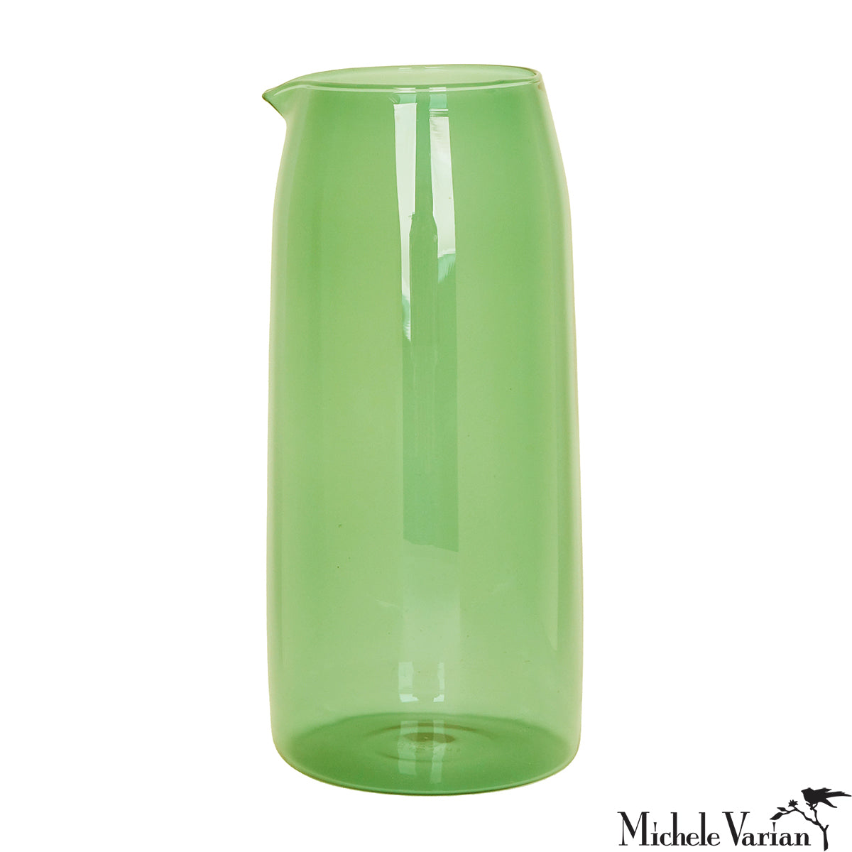 Premium Glass Pitcher with Handle - 64oz BPA-Free Pitcher for Iced Tea, Lemonade & Cold Brew - Elegant Green Pitcher for Kitchen, Dining & Entertaining
