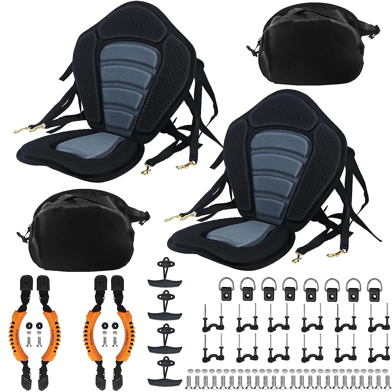 **HLOGREE Kayak Seats - 2-Pack, Thick Padded Seat Cushion with Back Support, Comfortable & Durable for Canoe, Kayak & SUP - Perfect for Fishing, Camping & Water Sports**