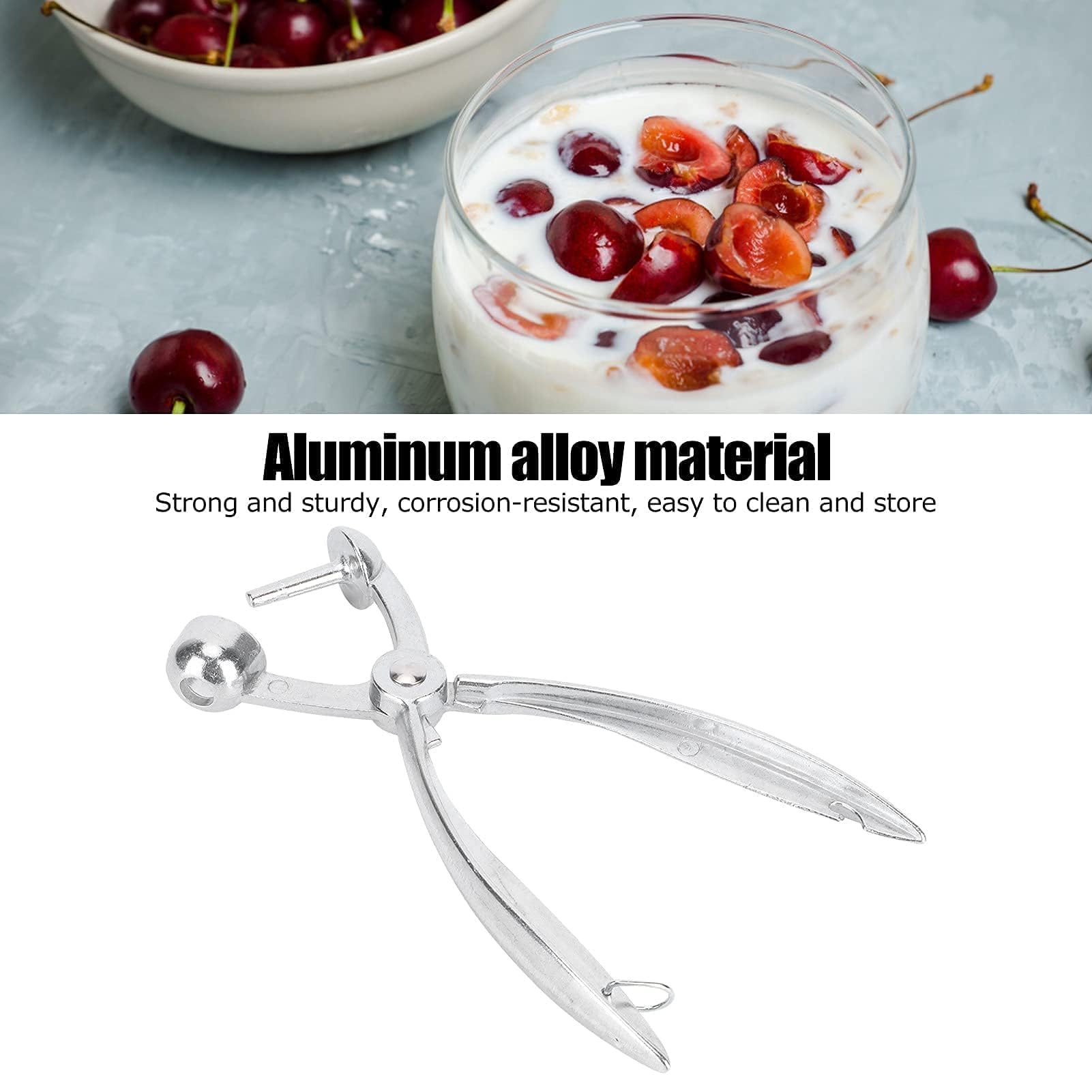 2PCS Cherry Pitter Tool - Aluminum Alloy Seed Remover for Cherries & Olives - Kitchen Essentials