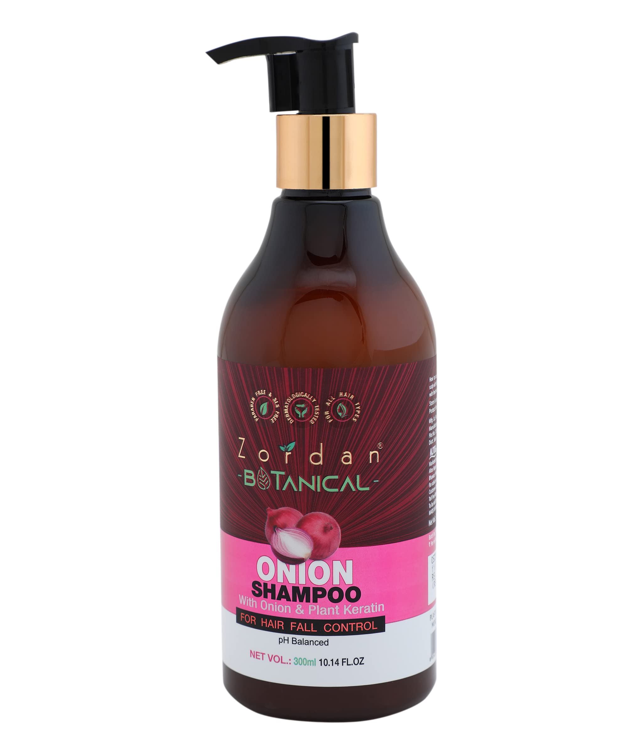 Zordan Onion Shampoo for Hair Growth & Hair Loss Prevention - Enriched with Onion Extract & Plant Keratin - Promotes Thicker, Stronger Hair - Ideal for Daily Use & Damaged Hair Repair
