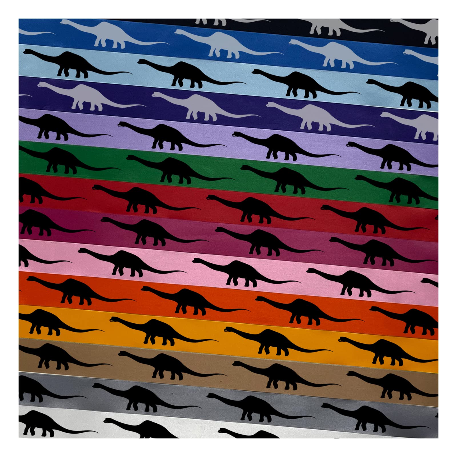 Brontosaurus Brachiosaurus Apatosaurus Dinosaur Satin Ribbon - 3 Yards Light Pink with Black Printing - 1 Inch Wide Ribbon for DIY Crafts, Gift Wrapping, Hair Bows & Party Decorations - Jurassic Period Inspired Decorative Ribbon