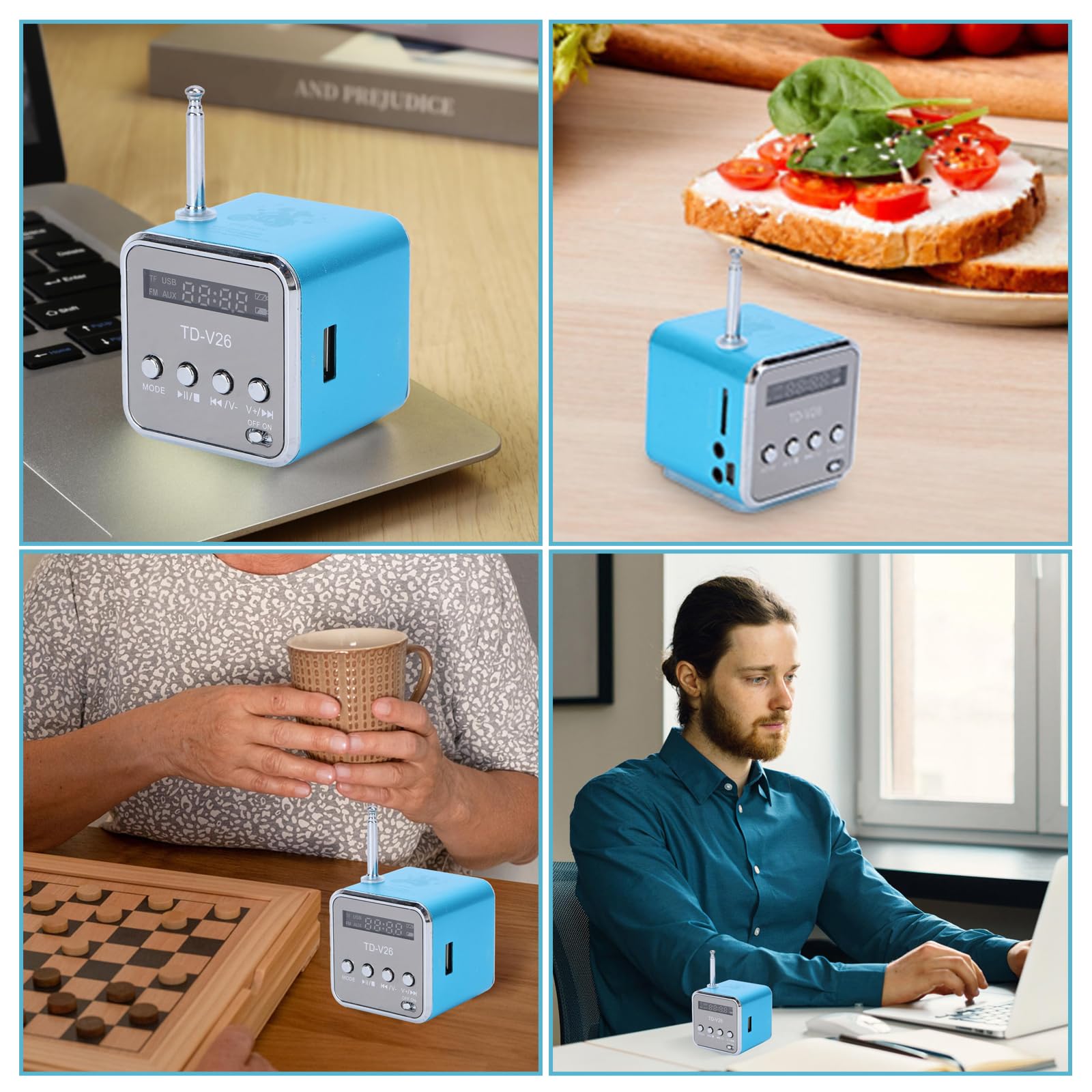Koorium® Mini Wireless Bluetooth Speaker with FM Radio, USB/TF Card MP3/4 Player - Portable Digital Speaker for Home, Office, Travel & Outdoor Use