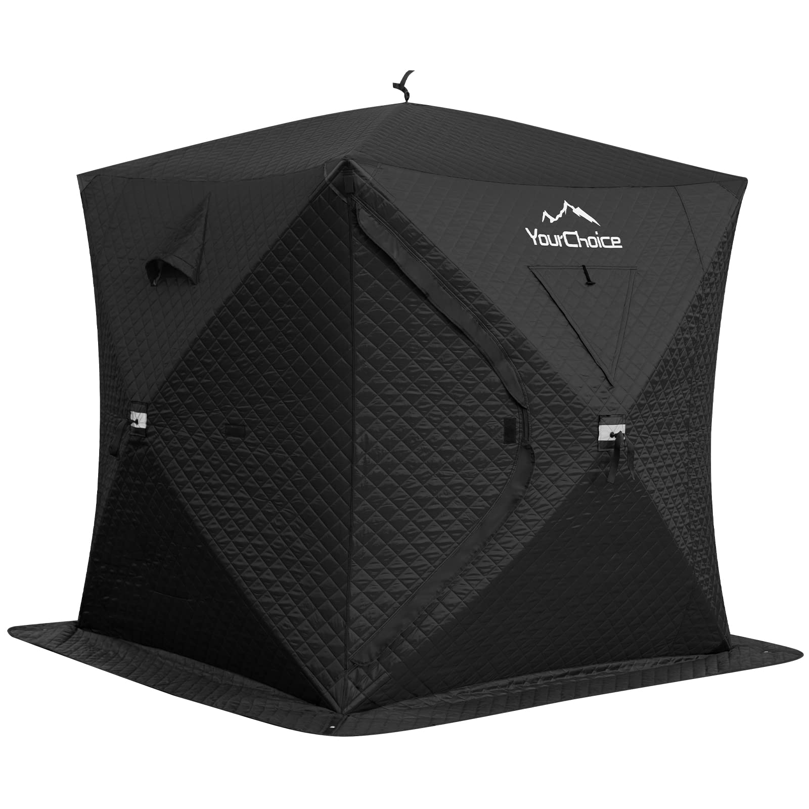 3-4 Person Insulated Ice Fishing Shelter Tent - Windproof & Warm Pop-Up Design for Winter Fishing | Perfect for Family Ice Fishing Trips & Outdoor Adventures