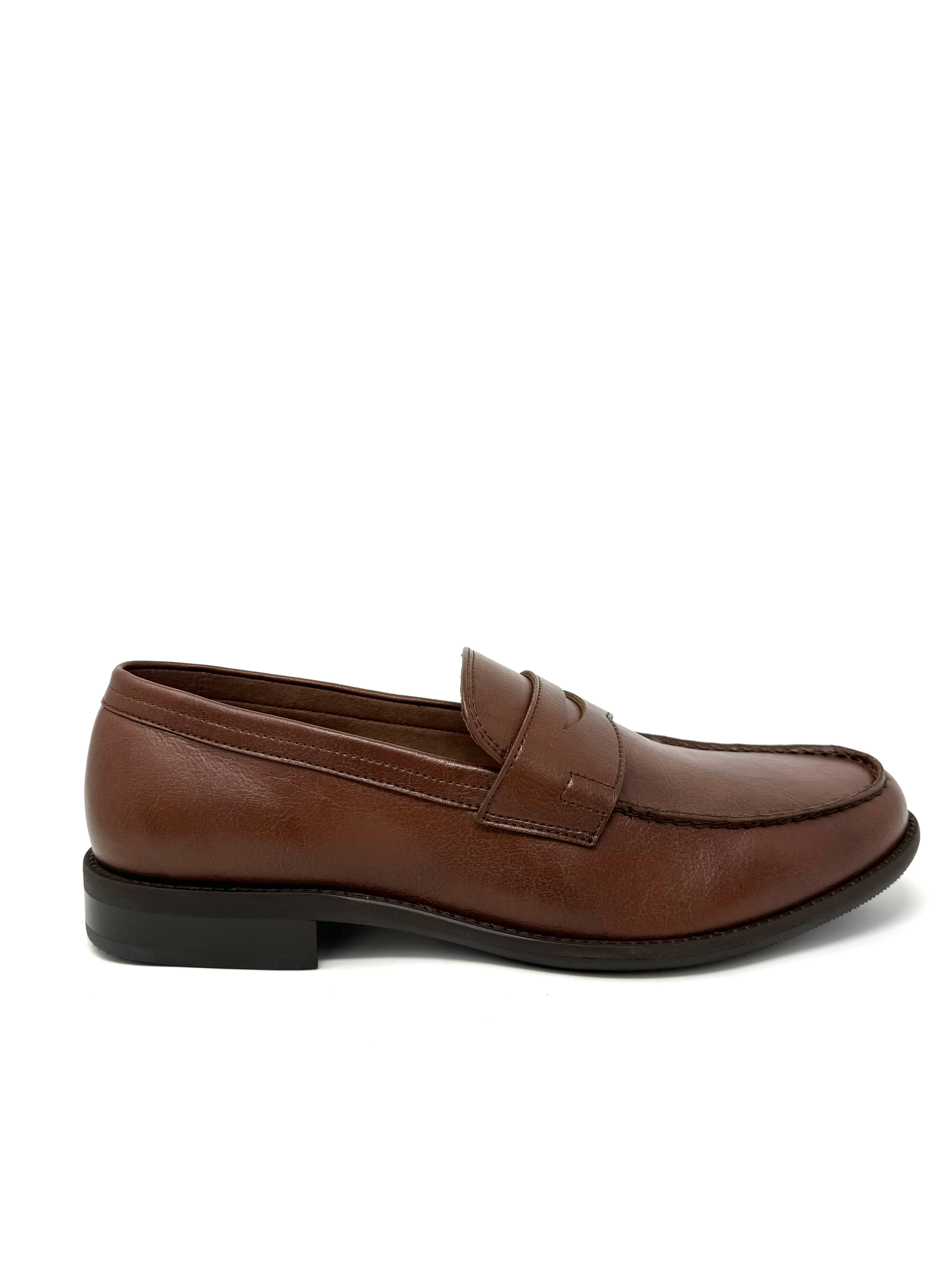 Novacas Anthony Tan Leather Loafers for Men - Comfortable Slip-On Shoes for Business Casual & Office Wear