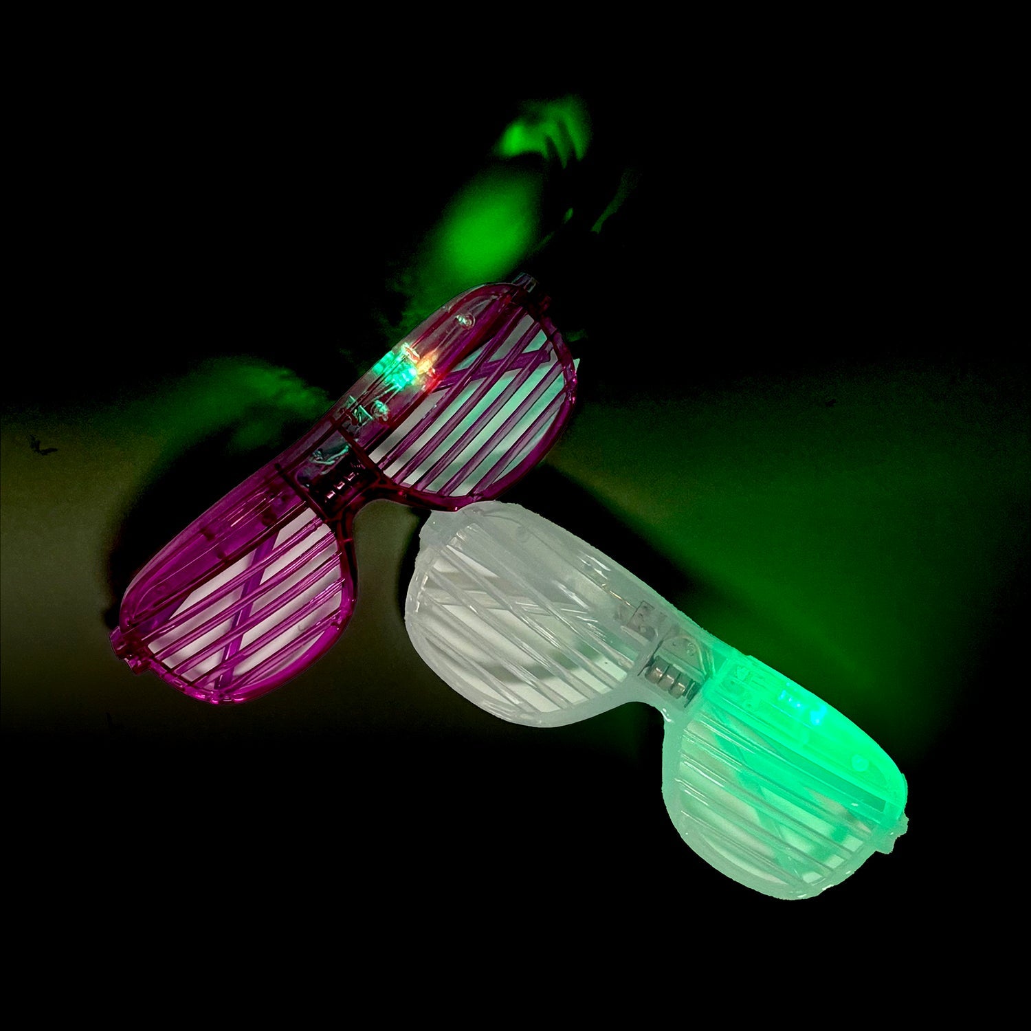 Flashing Shutter Glasses - 12 Pack Party Favors for Raves, Concerts & Halloween Costumes | LED Light Up Novelty Glasses for Nightclubs, Festivals & Themed Events
