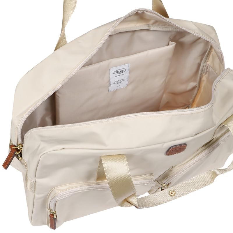 Bric's X-BAG 18-Inch Cargo Duffle Bag - Premium Travel & Weekender Carry-On with Luggage Sleeve - Durable Satin Nylon for Business Trips & Weekend Getaways - Beige