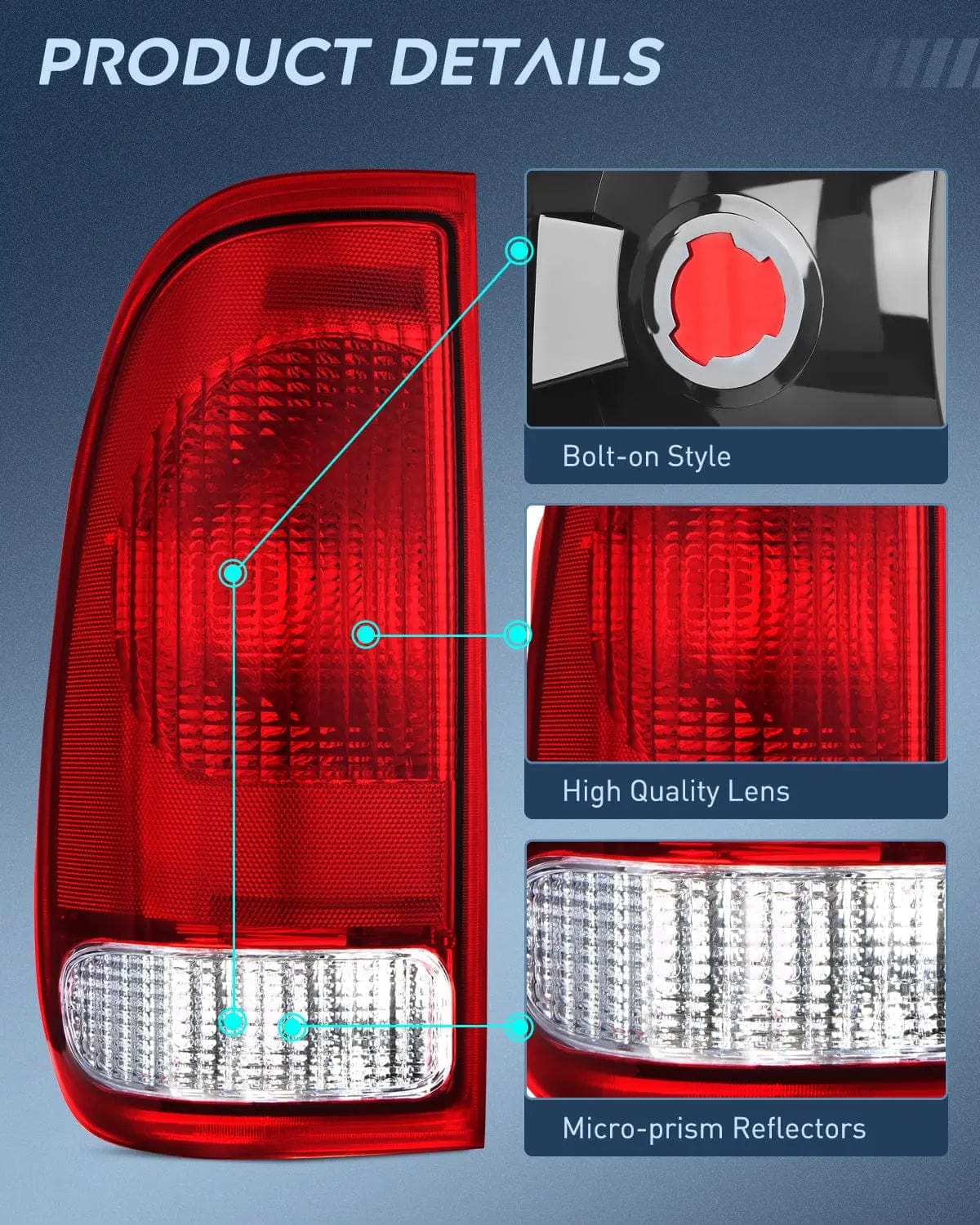 1997-2007 Ford F150 & Super Duty Tail Light Assembly - Red Housing OE Style Replacement Left Driver Side Rear Lamp - Perfect for Truck Restoration & Night Driving Safety