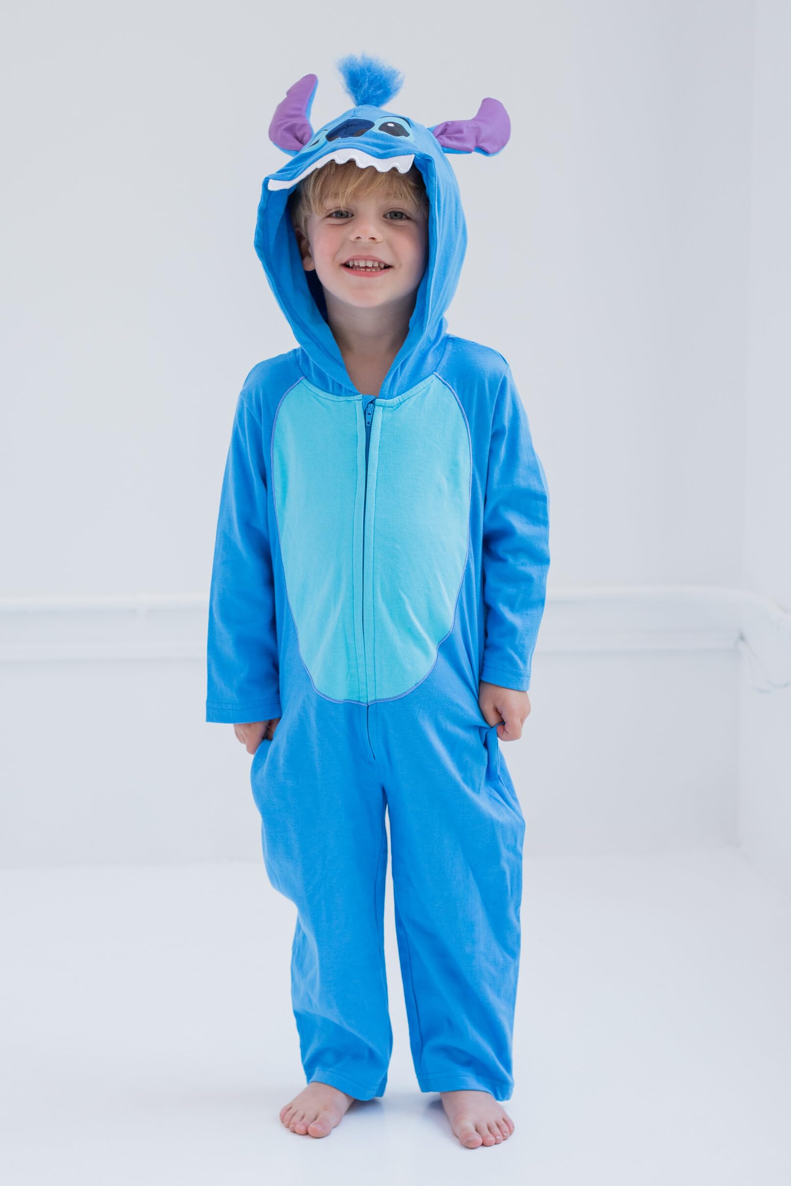 Disney Lilo & Stitch Zip Up Coverall for Infants & Kids - Cute Cartoon Character Jumpsuit for Playdates, Theme Parks & Family Photos